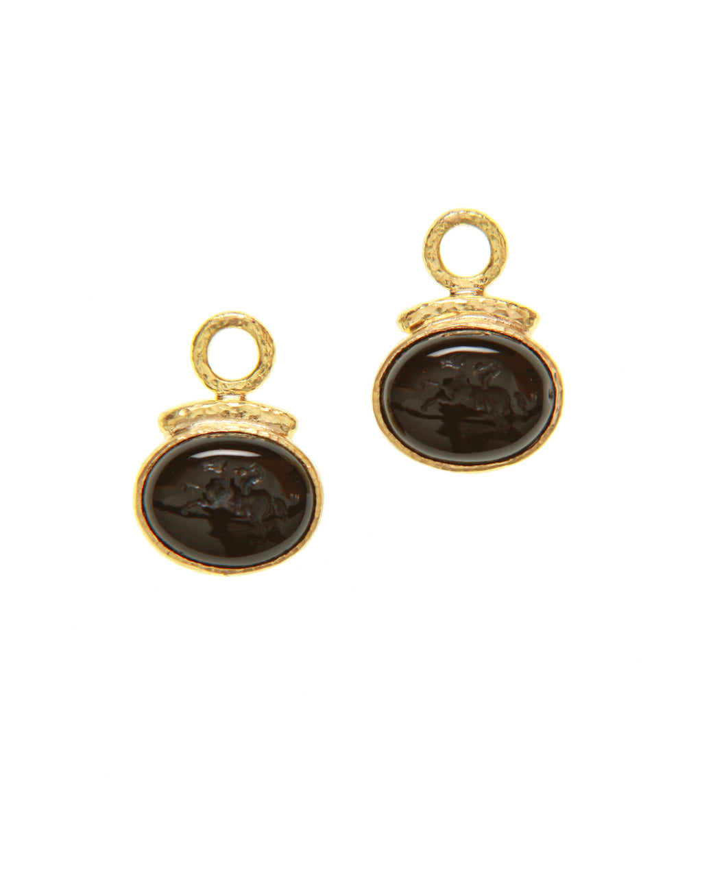 Black 'Cab Equestrian' Earring Charms
