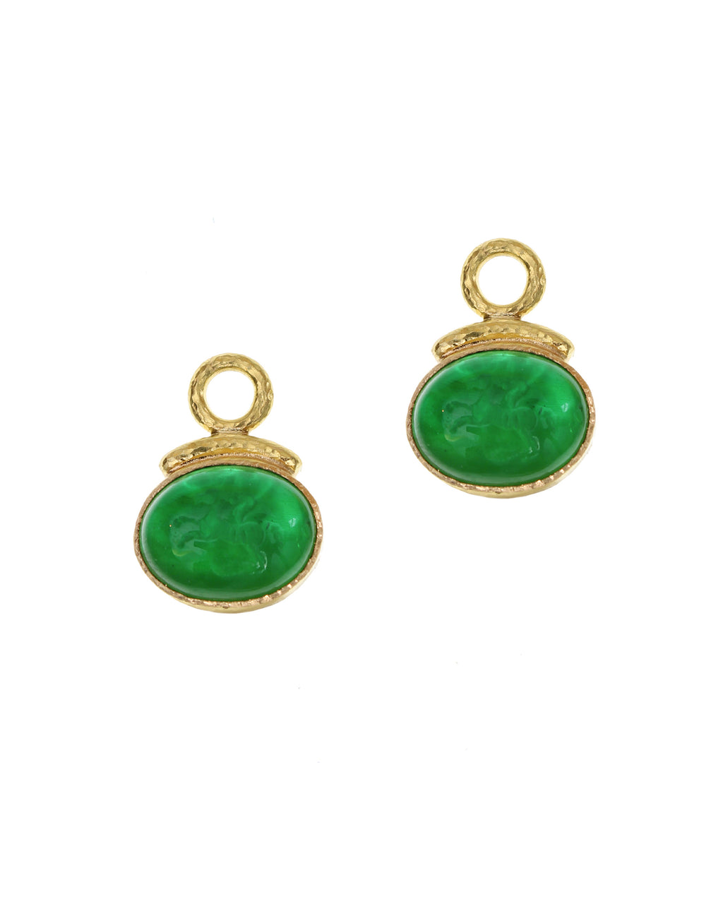Green 'Cabochon Equestrian' Earring Charms