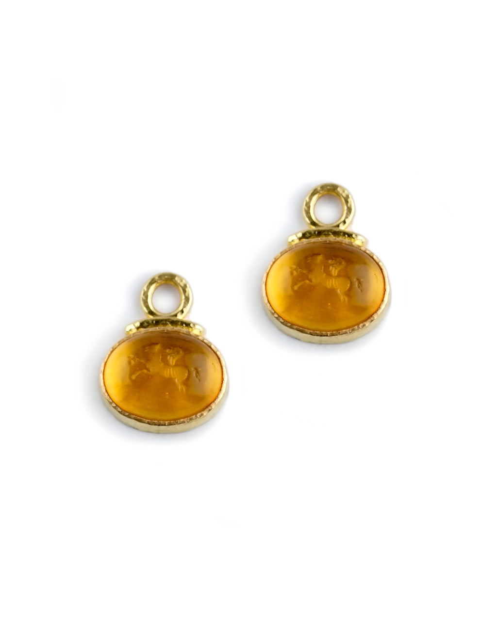 Light Amber 'Cab Equestrian' Earring Charms