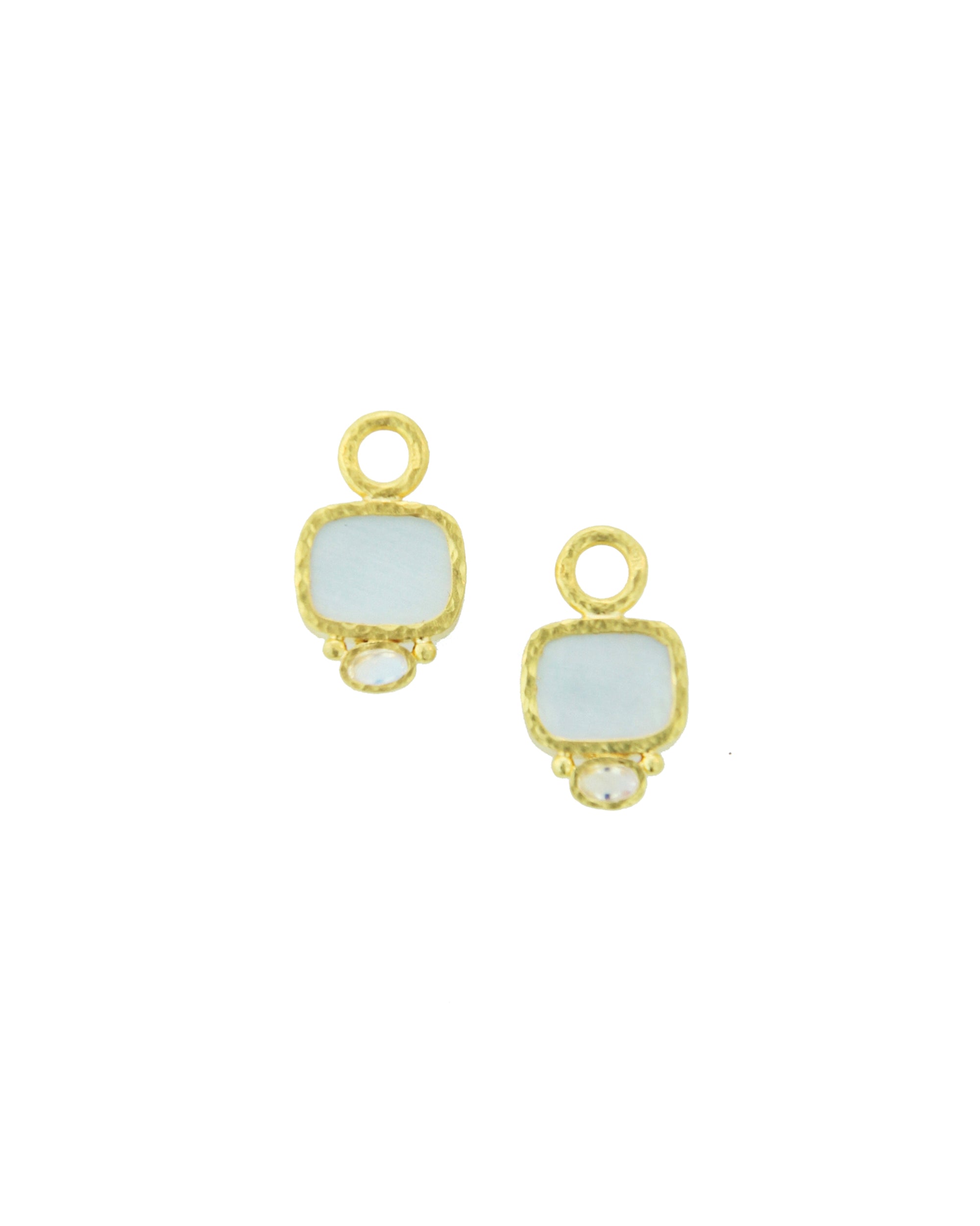 Light Aqua 'Putto and Swan' Earring Charms