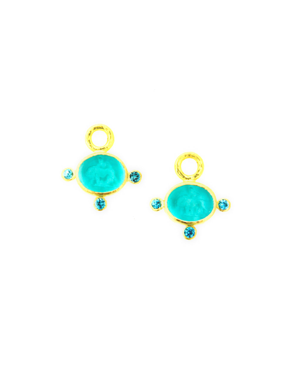 Teal 'Tiny Lion' Earring Charms