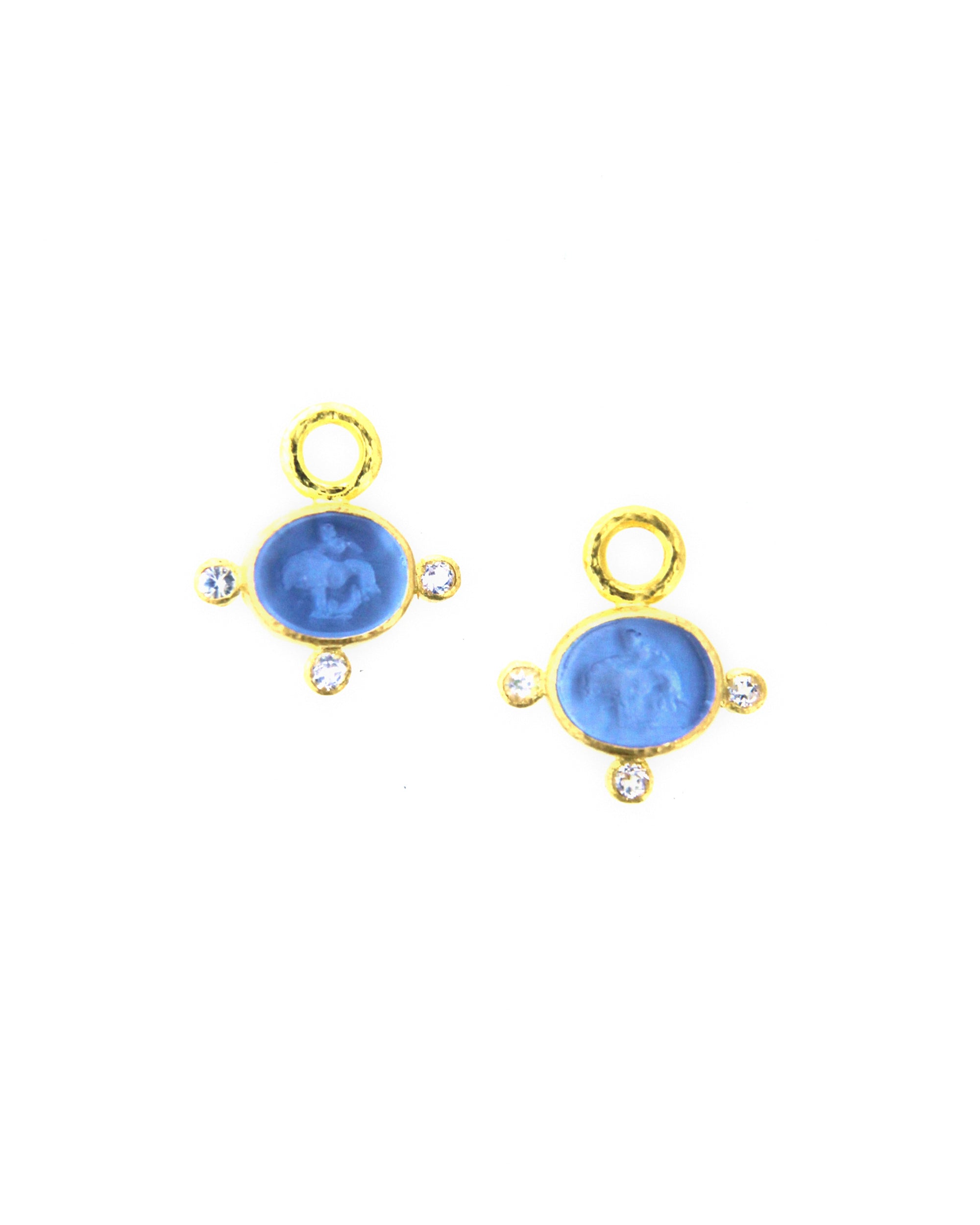 Cerulean 'Tiny Lion' Earring Charms