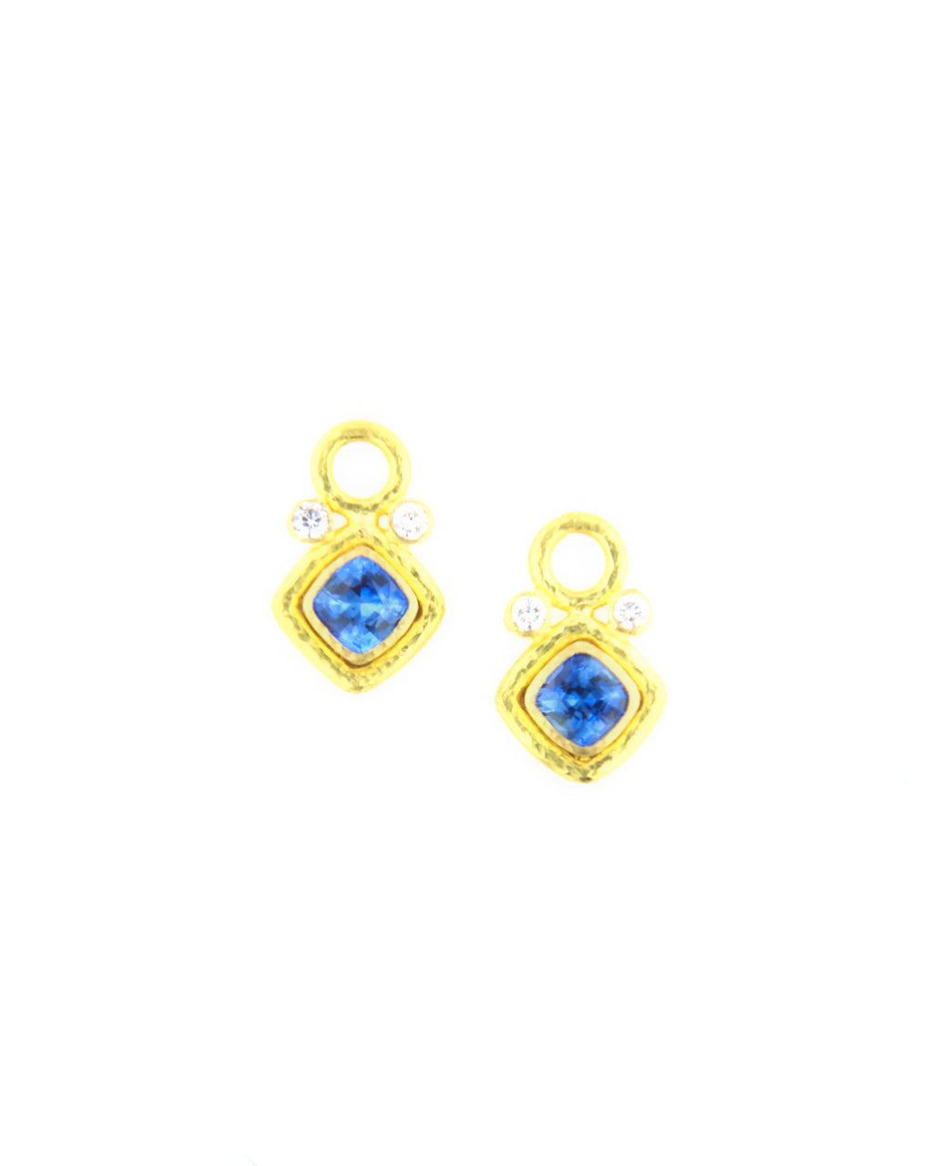 Blue Sapphire and Diamond Earring Charms