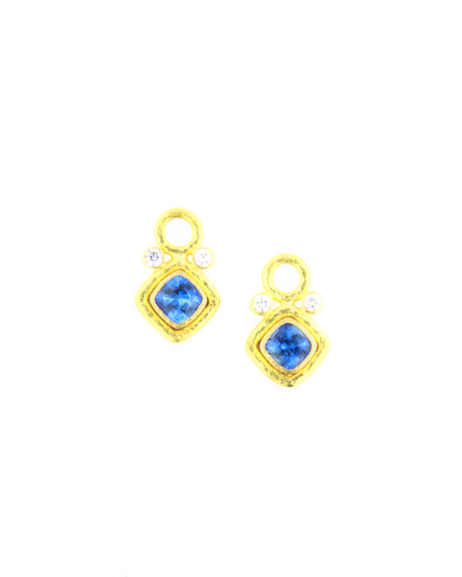 Blue Sapphire and Diamond Earring Charms
