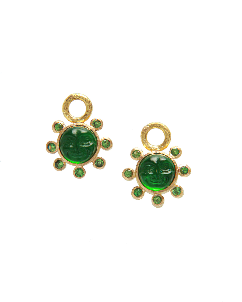 Green 'Man-in-the-Moon' Earring Charms