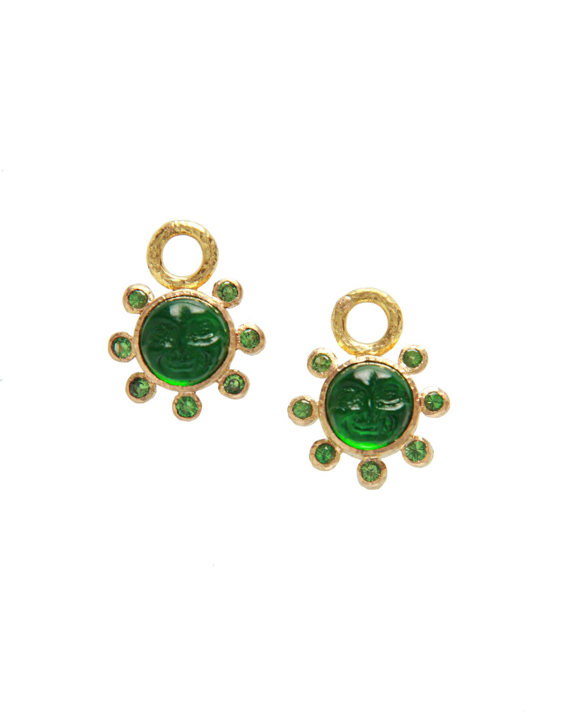 Green 'Man-in-the-Moon' Earring Charms
