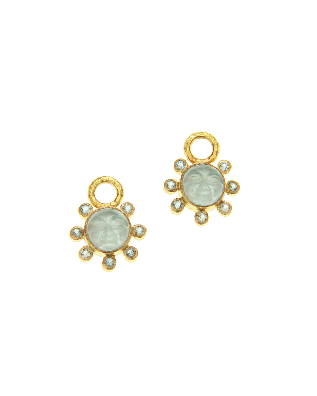 Light Aqua 'Man-in-the-Moon' Earring Charms