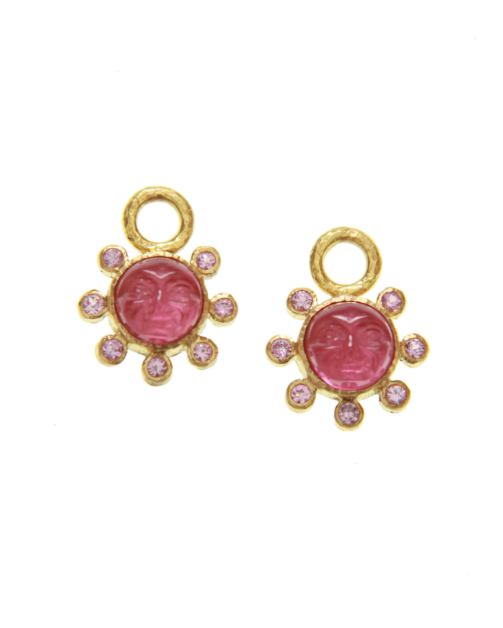 Pink 'Man-in-the-Moon' Earring Charms