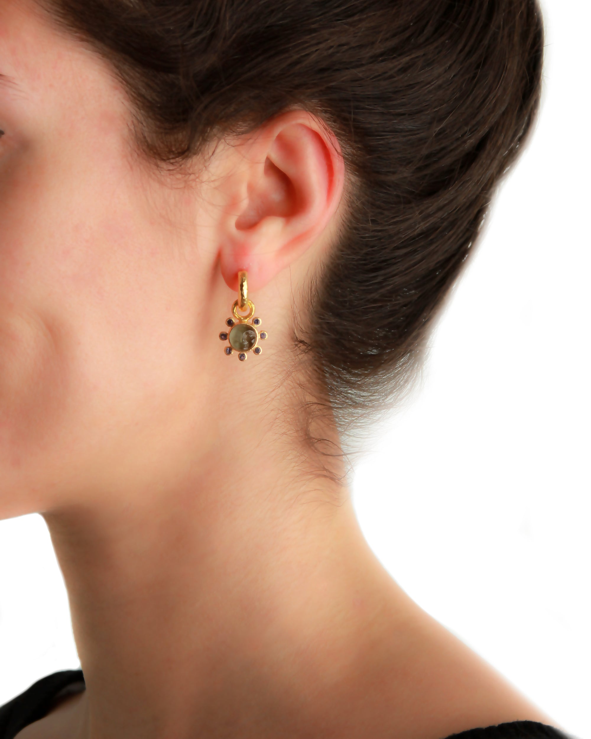 Light Aqua 'Man-in-the-Moon' Earring Charms