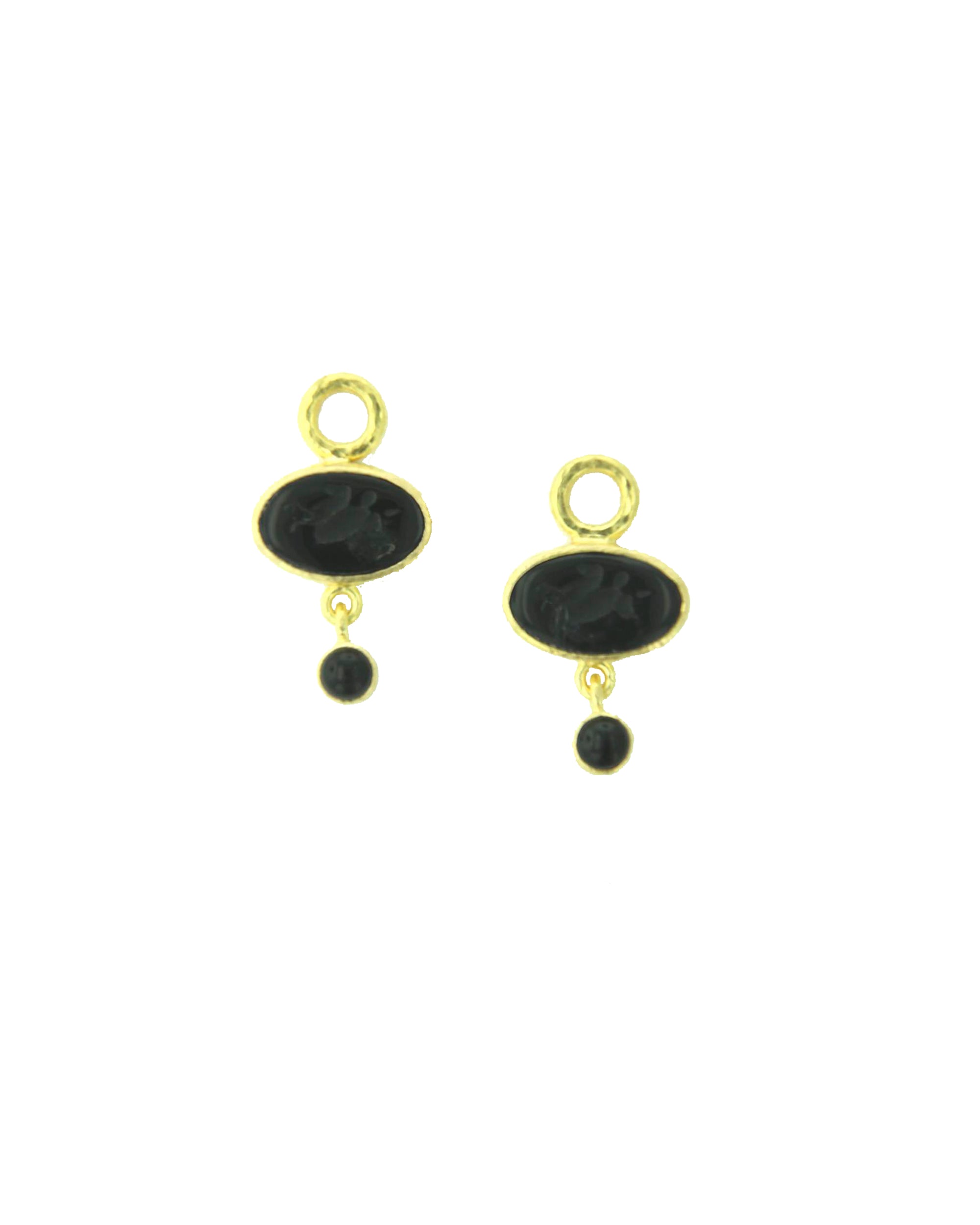 Black 'Flying Pegasus' Earring Charms