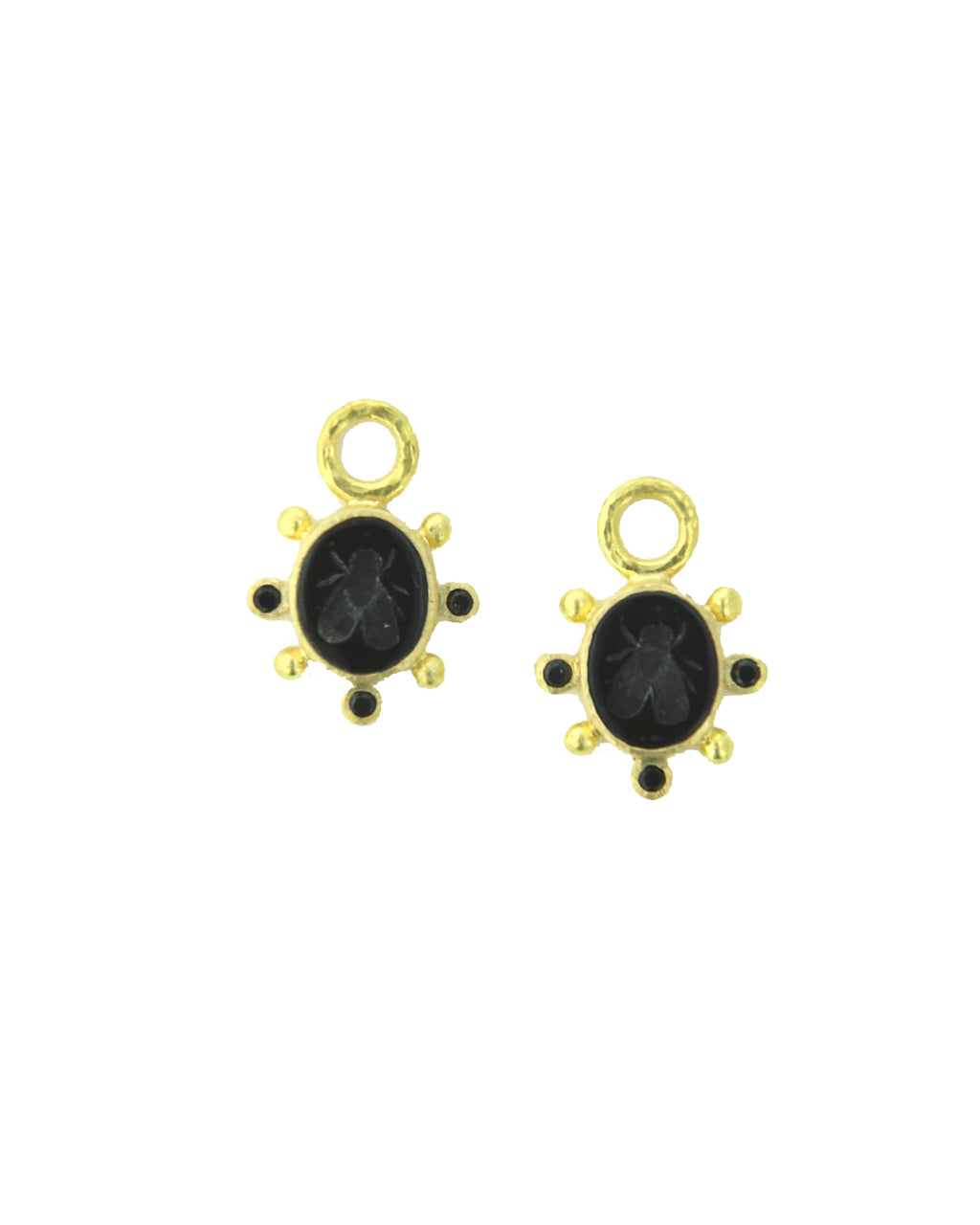 Black 'Mosca' Earring Charms for Hoops