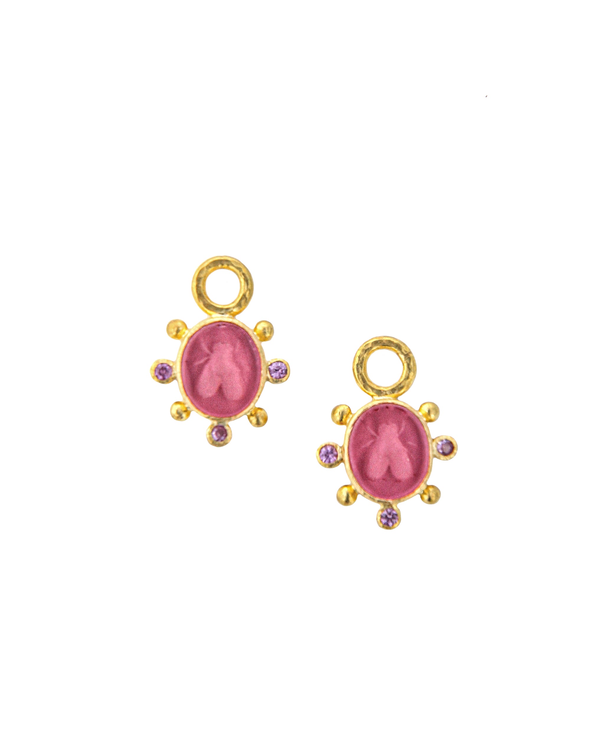 Pink 'Mosca' Earring Charms for Hoops
