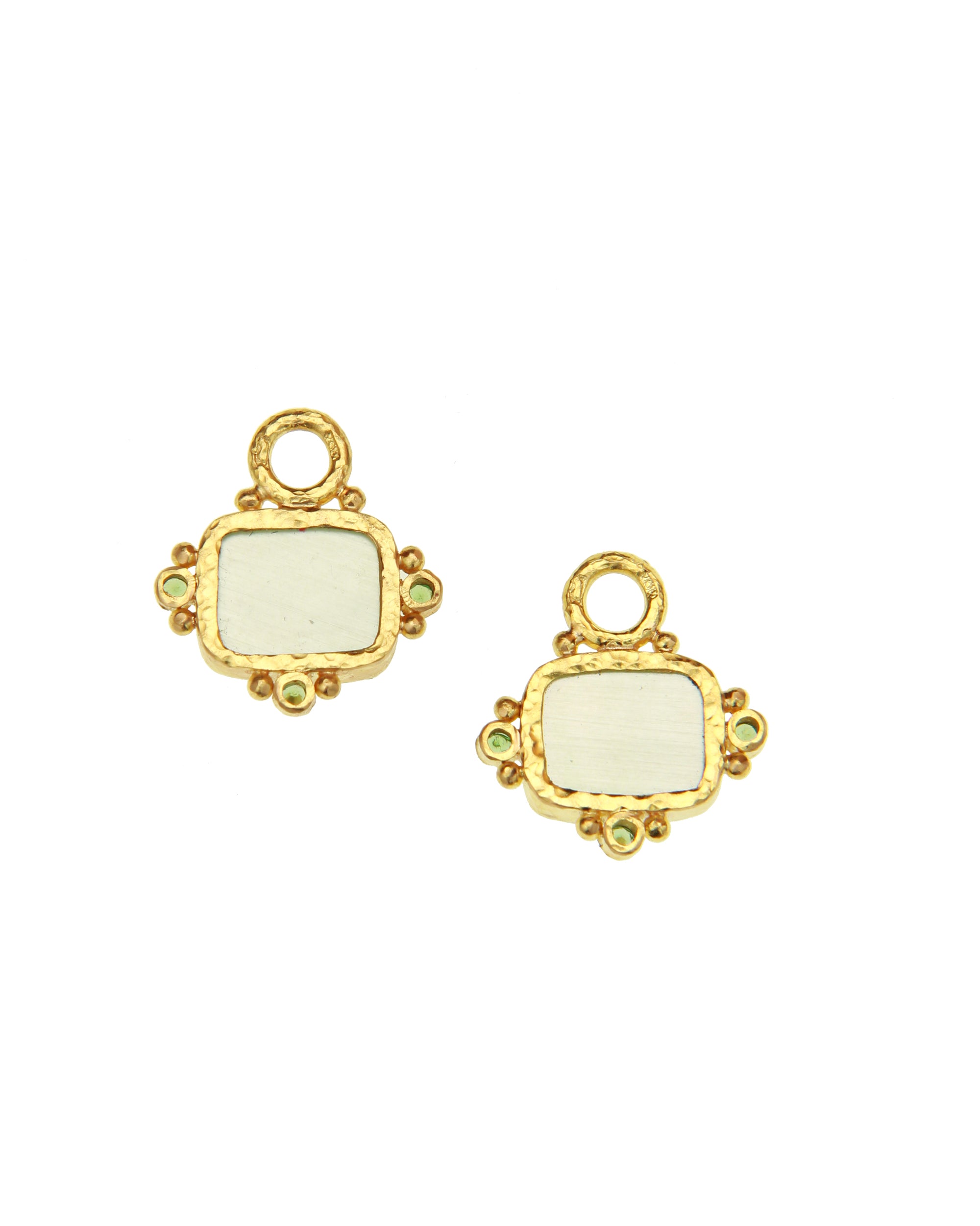 Green 'Two Cranes' Earring Charms