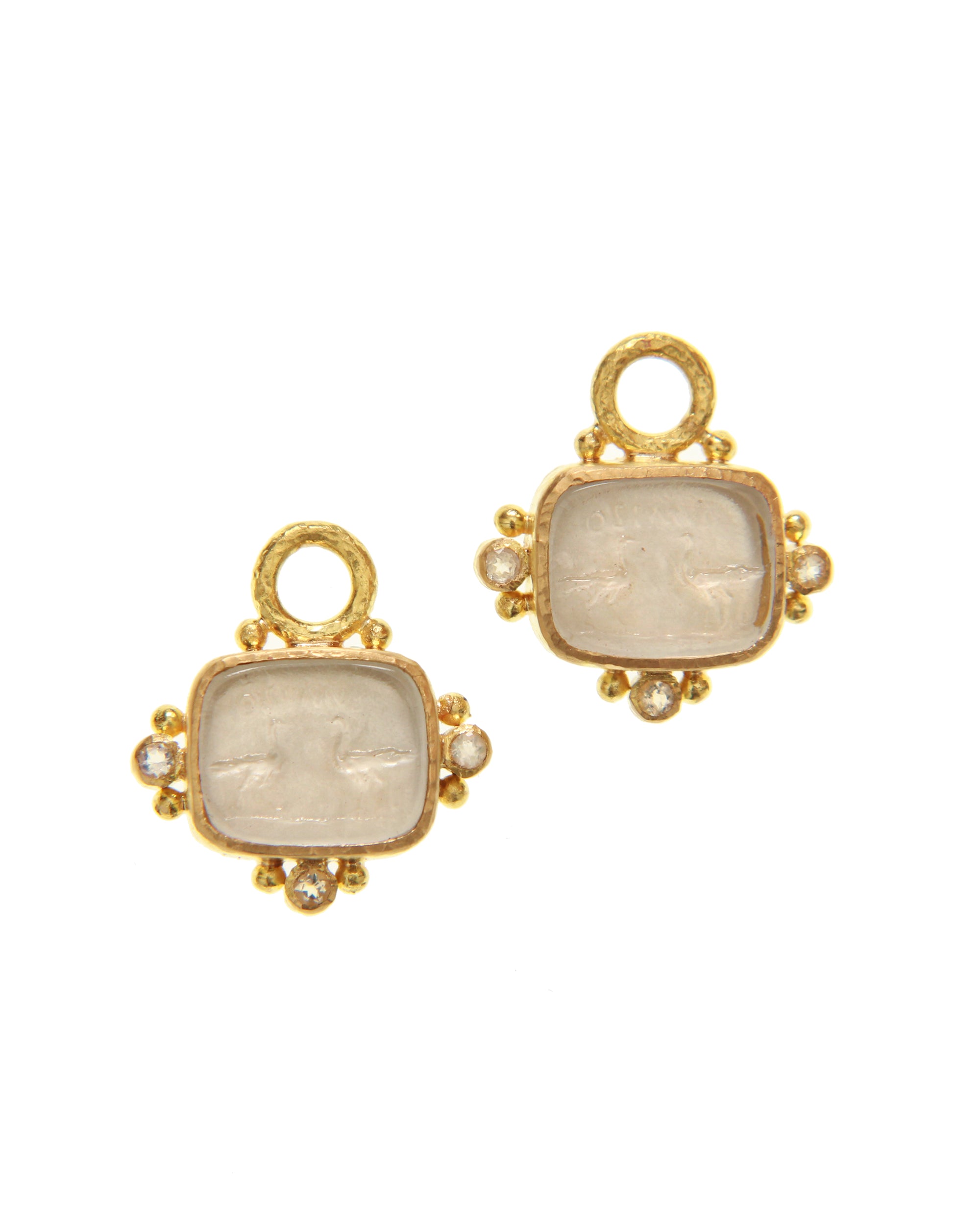 Chrystal 'Two Cranes' Earring Charms