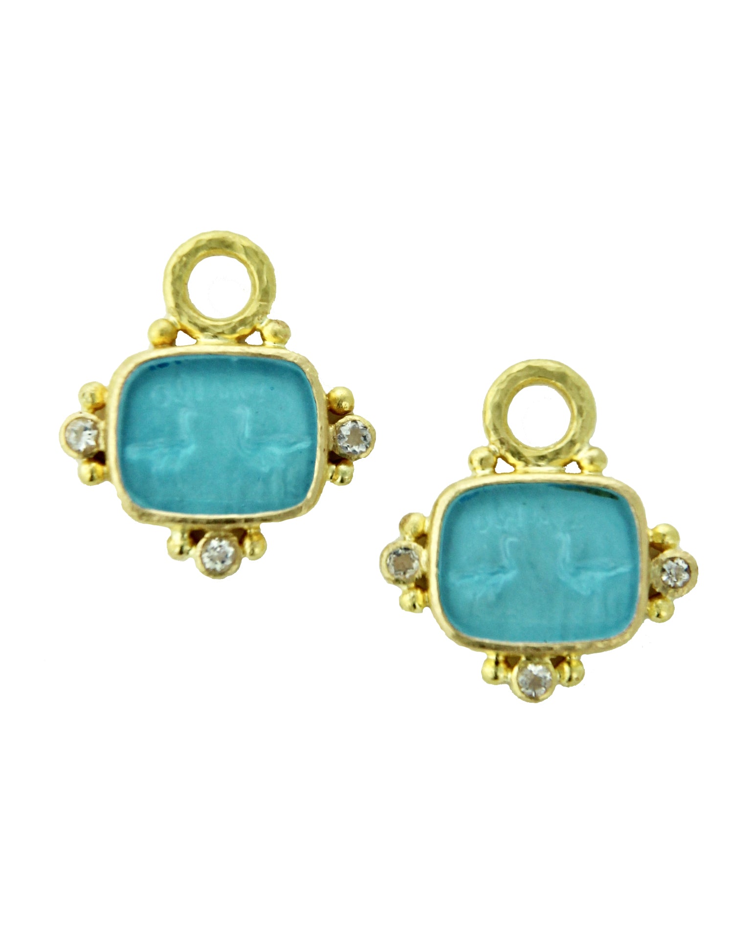 Swimming Pool 'Two Cranes' Earring Charms