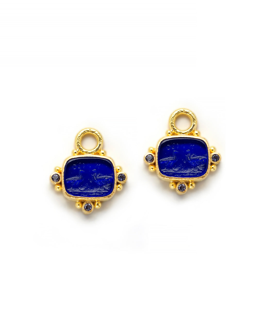 Cobalt 'Two Cranes' Earring Charms