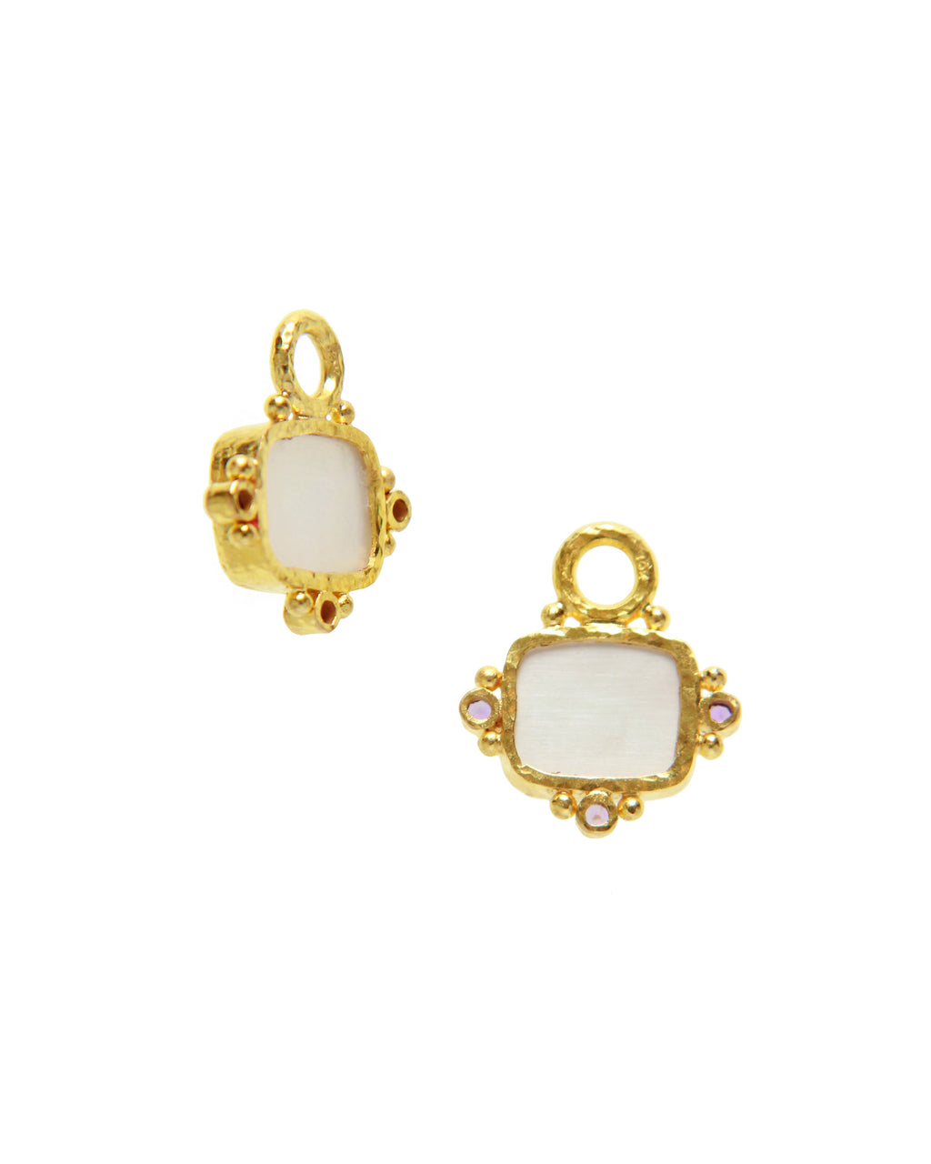 Pink 'Two Cranes' Earring Charms