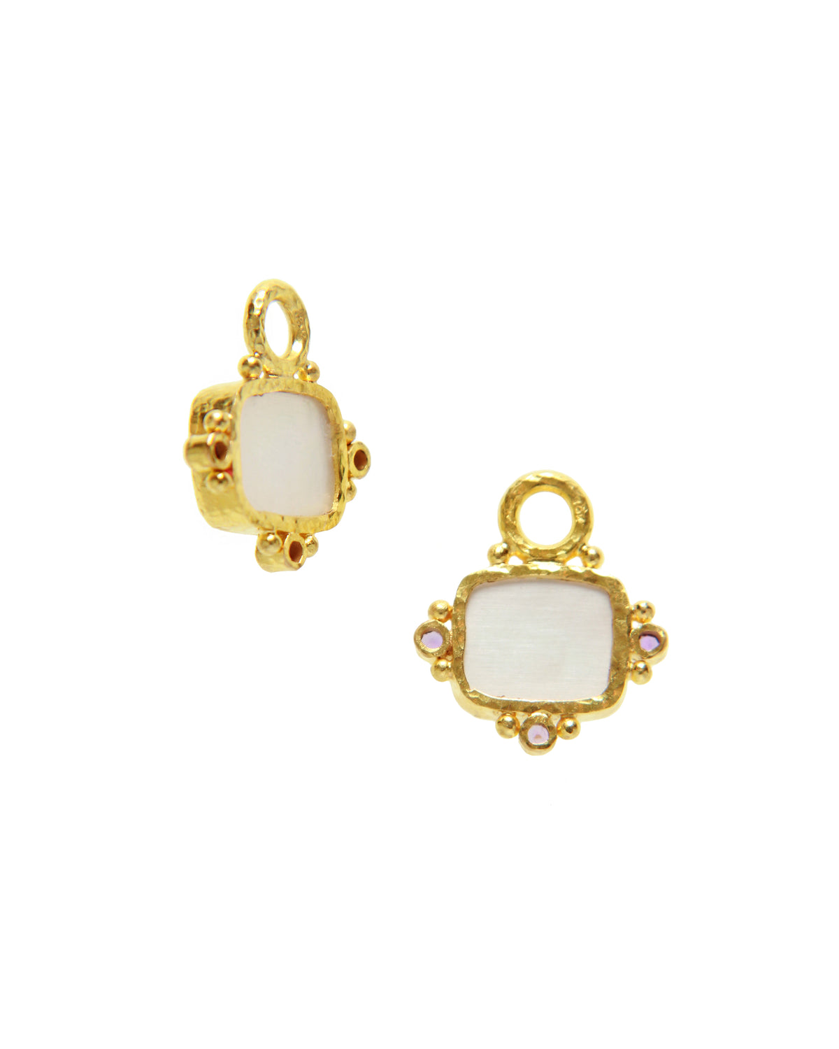 Pink 'Two Cranes' Earring Charms