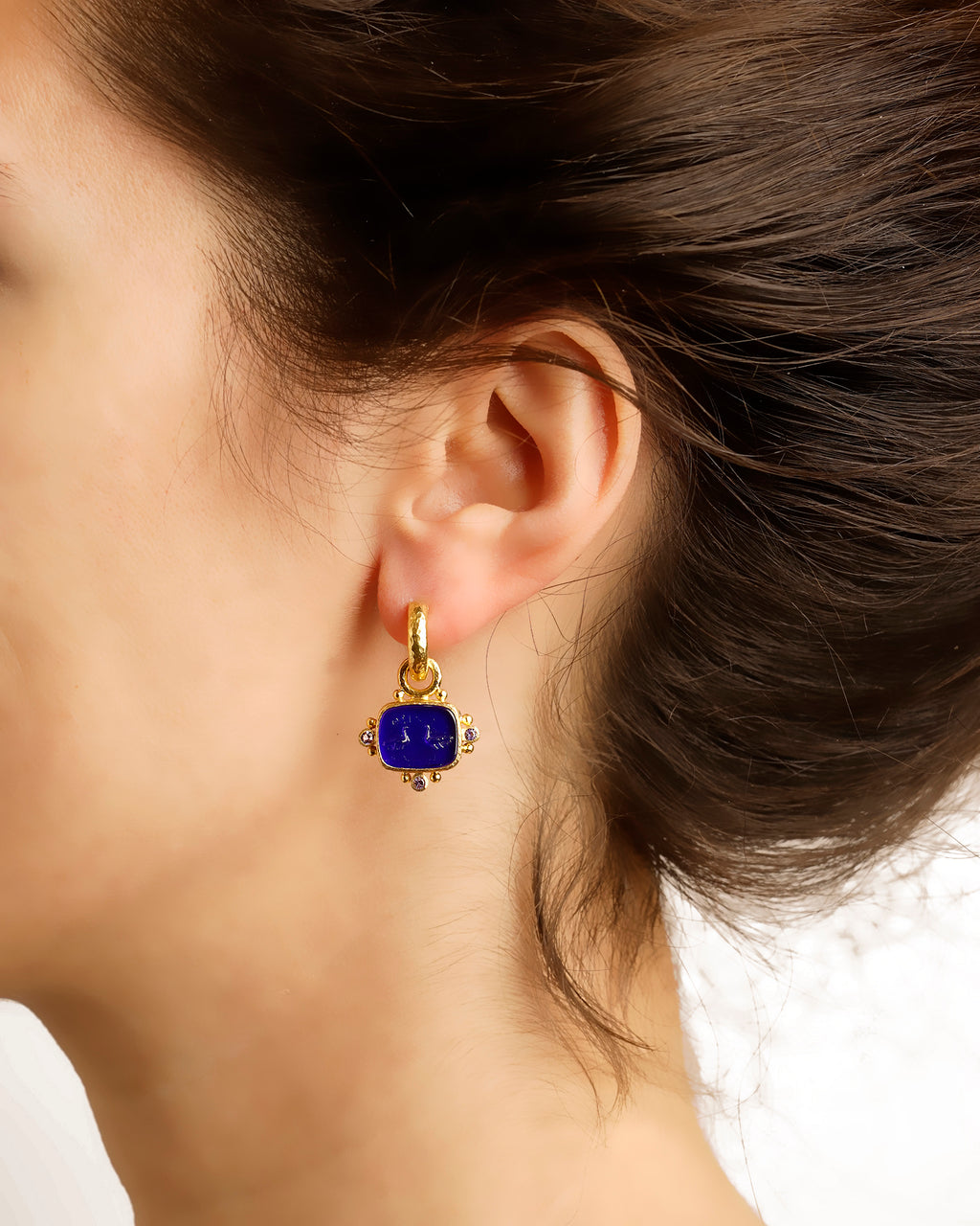 Teal 'Two Cranes' Earring Charms