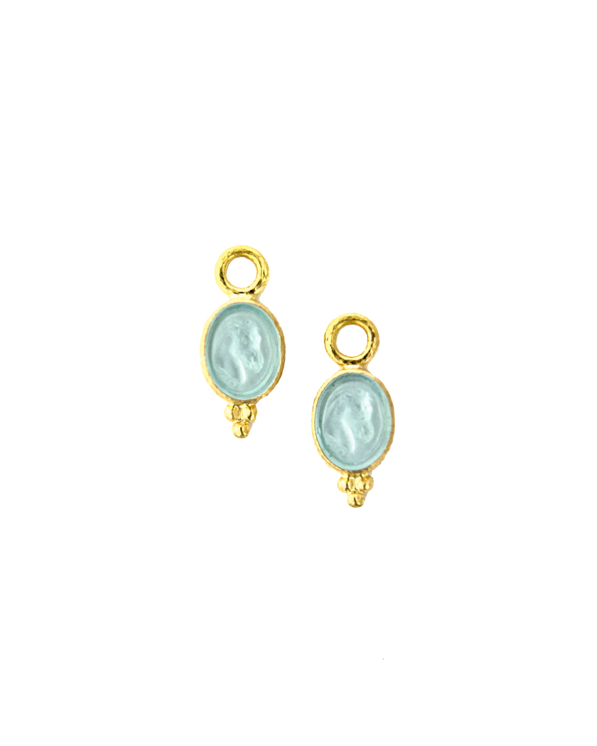 Light Aqua 'Horse Profile' Earring Charms