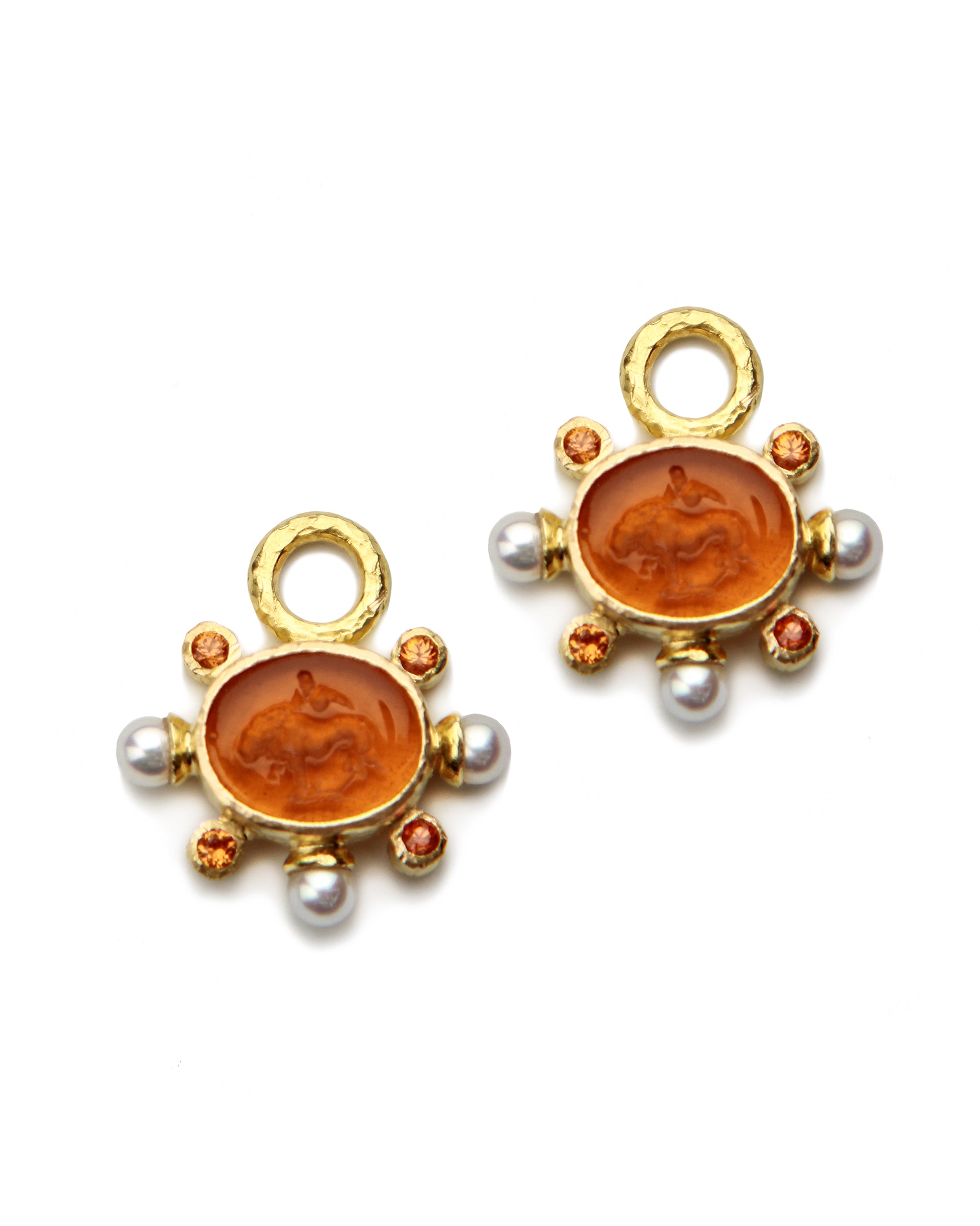 Amber 'Tiny Lion' Earring Charms