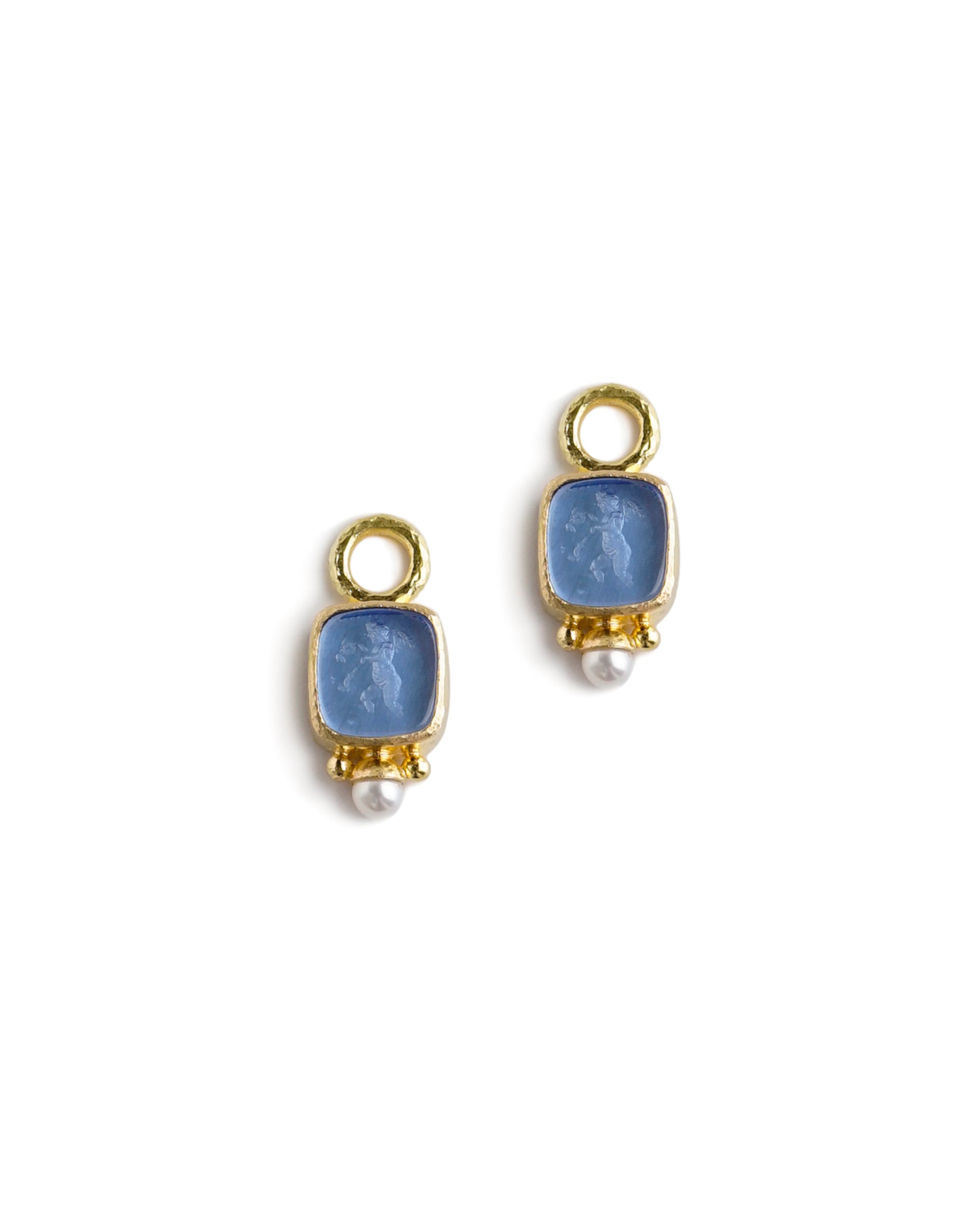 Cerulean 'Square Putto' Earring Charms