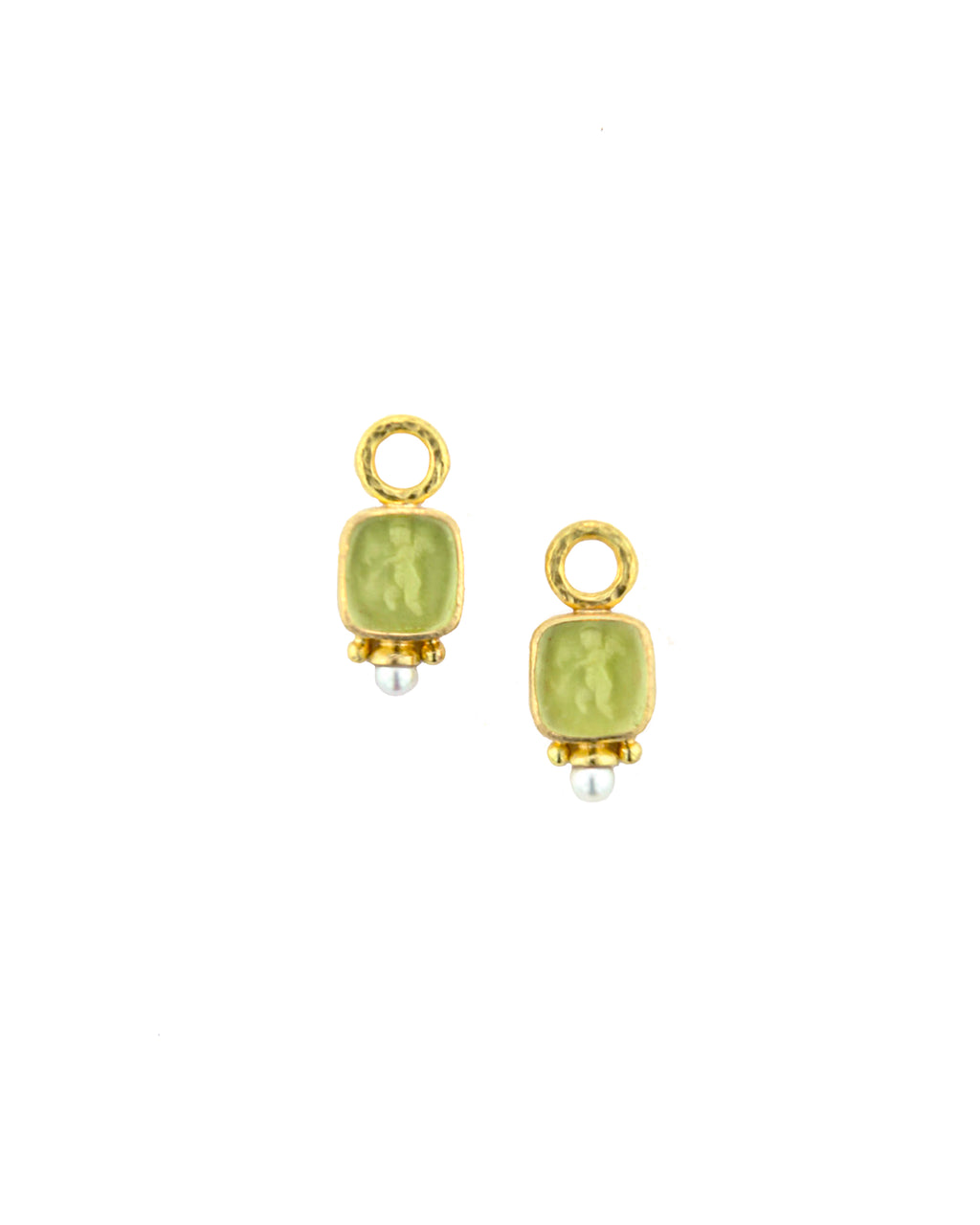 Lime 'Square Putto' Earring Charms