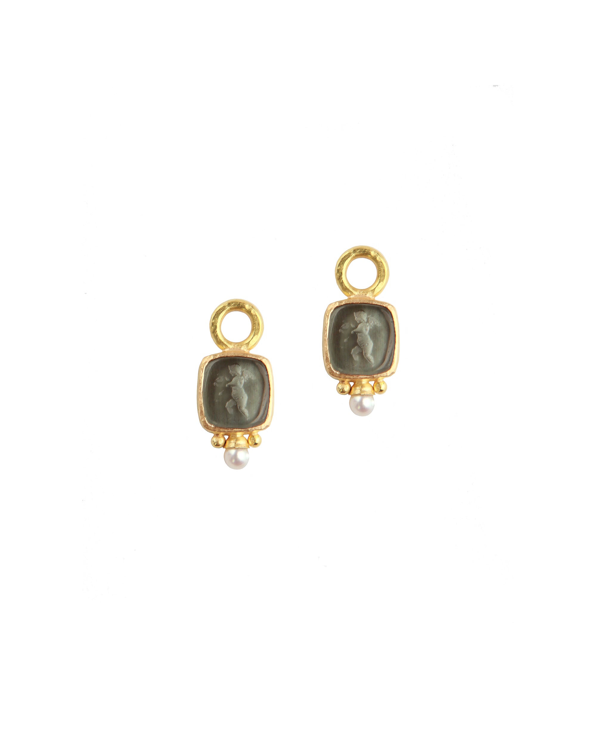 Smoke 'Square Putto' Earring Charms