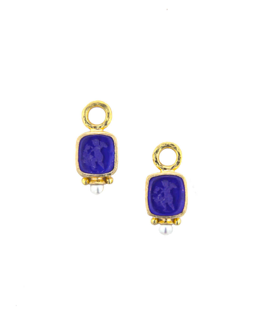 Cobalt 'Square Putto' Earring Charms