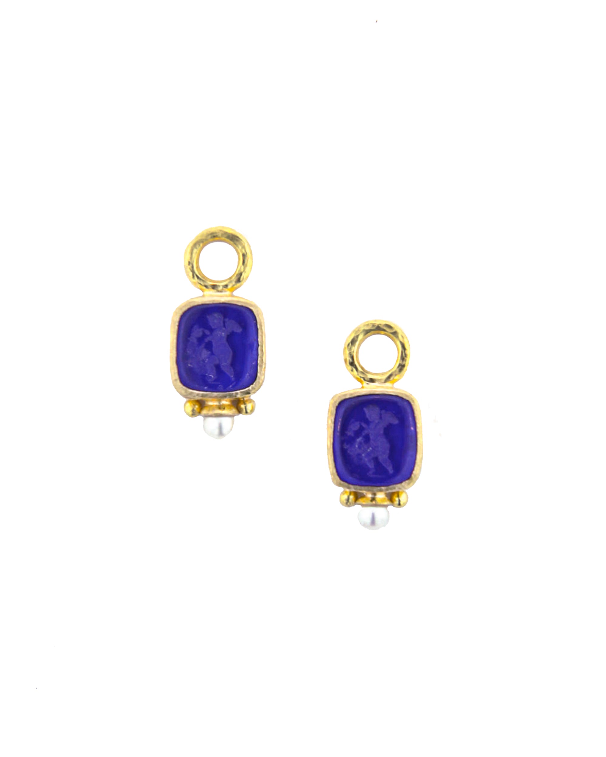 Cobalt 'Square Putto' Earring Charms