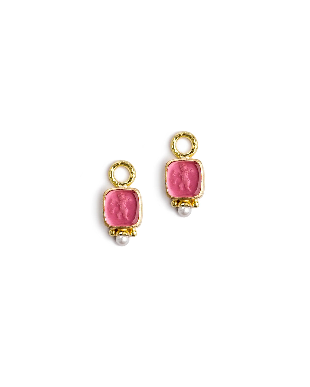 Pink 'Square Putto' Earring Charms