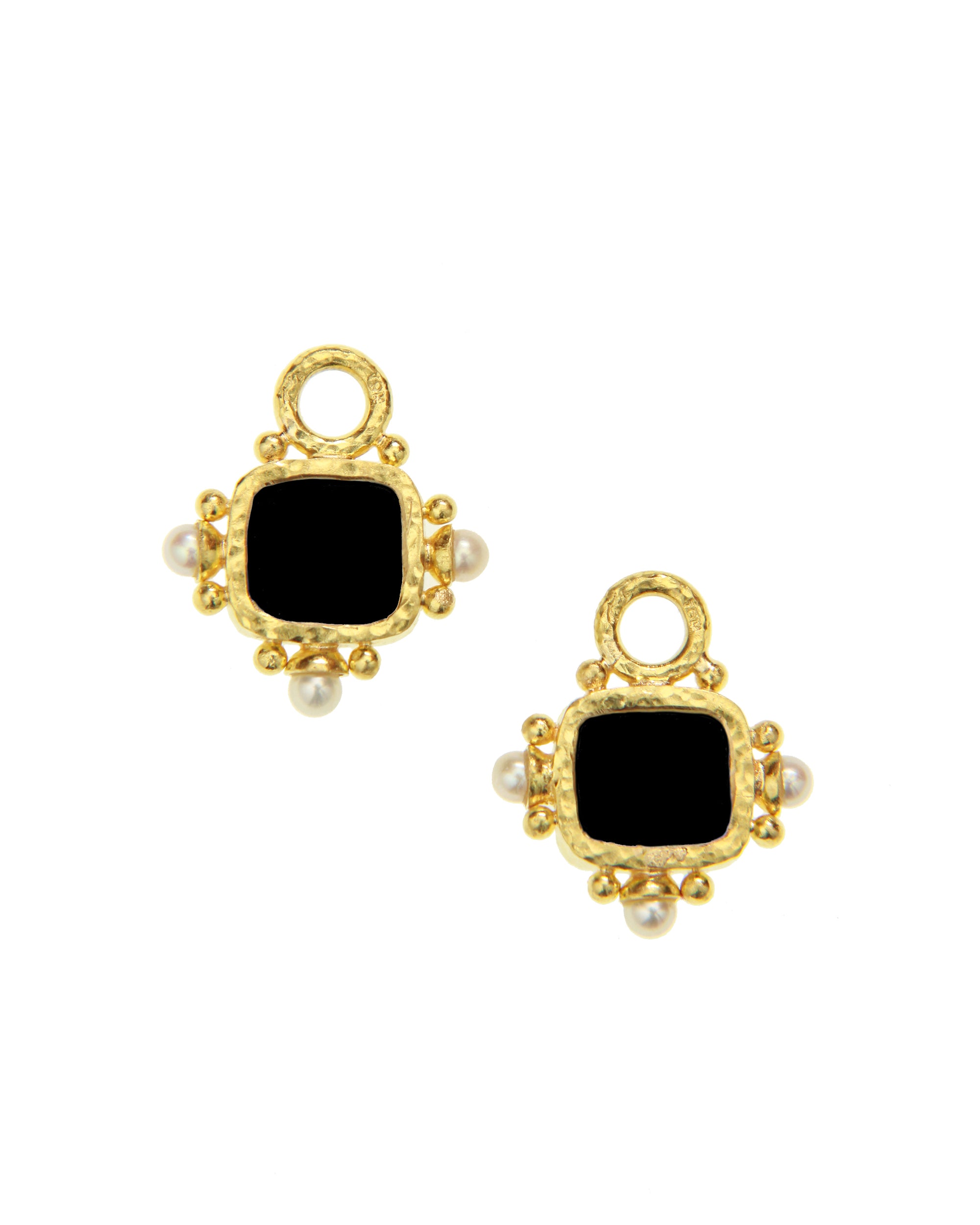 Black 'God with Horse' Earring Charms