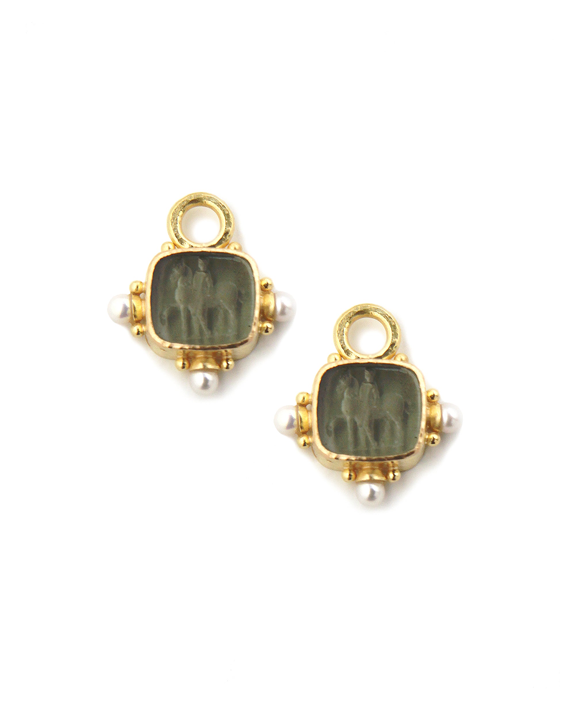 Smoke 'God with Horse' Earring Charms