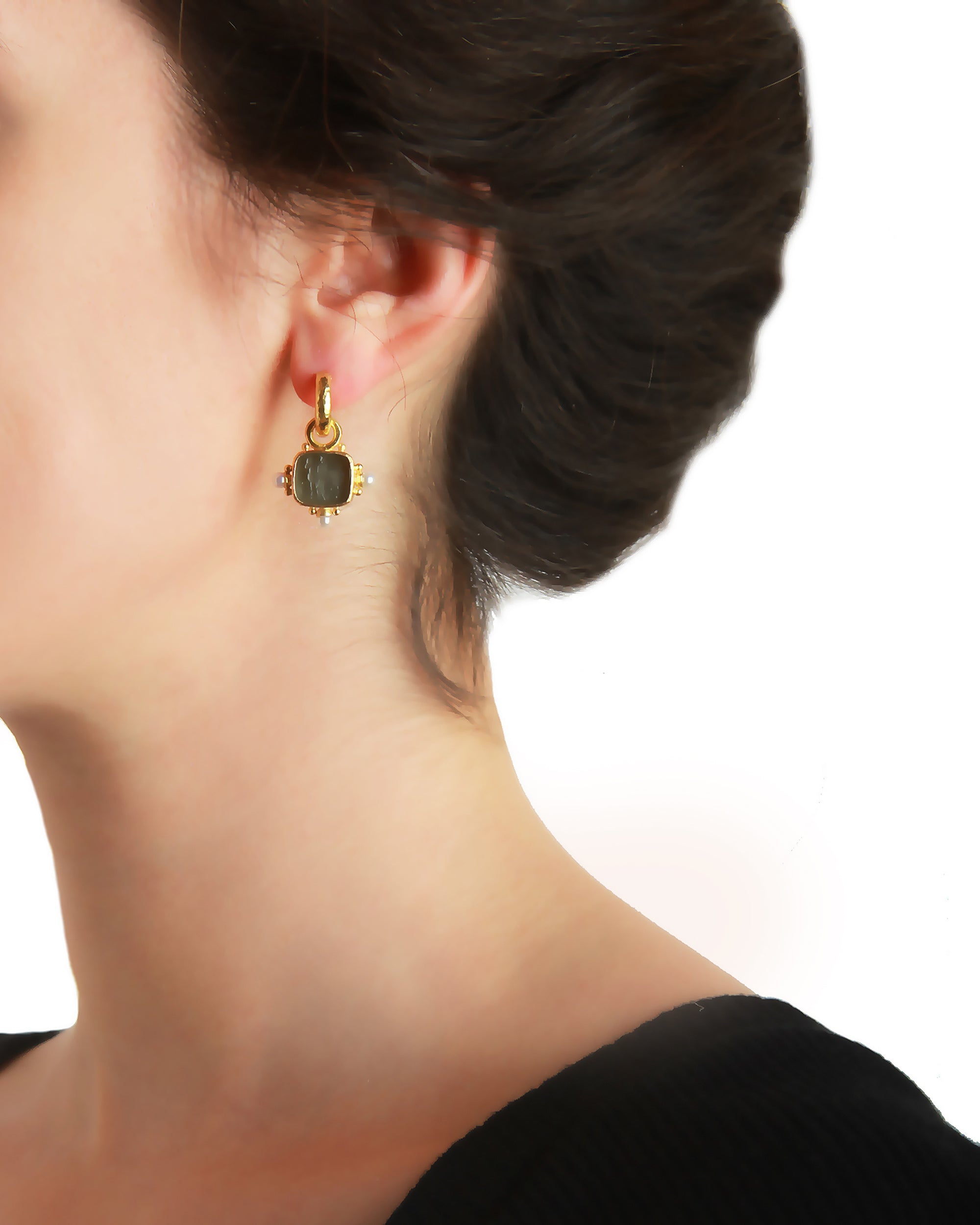 Black 'God with Horse' Earring Charms