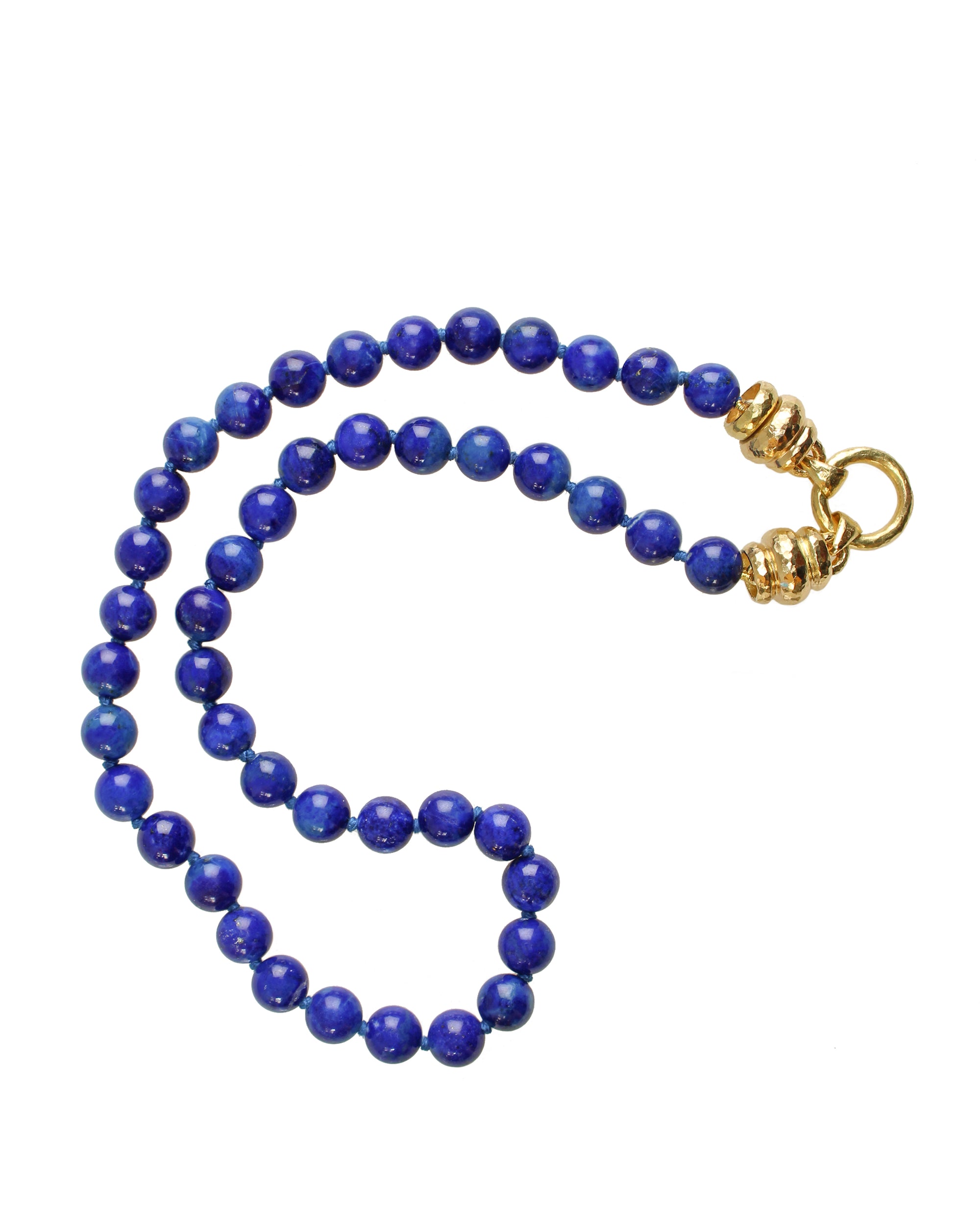 Lapis Bead Necklace with 'Martin' Clasp - 17"