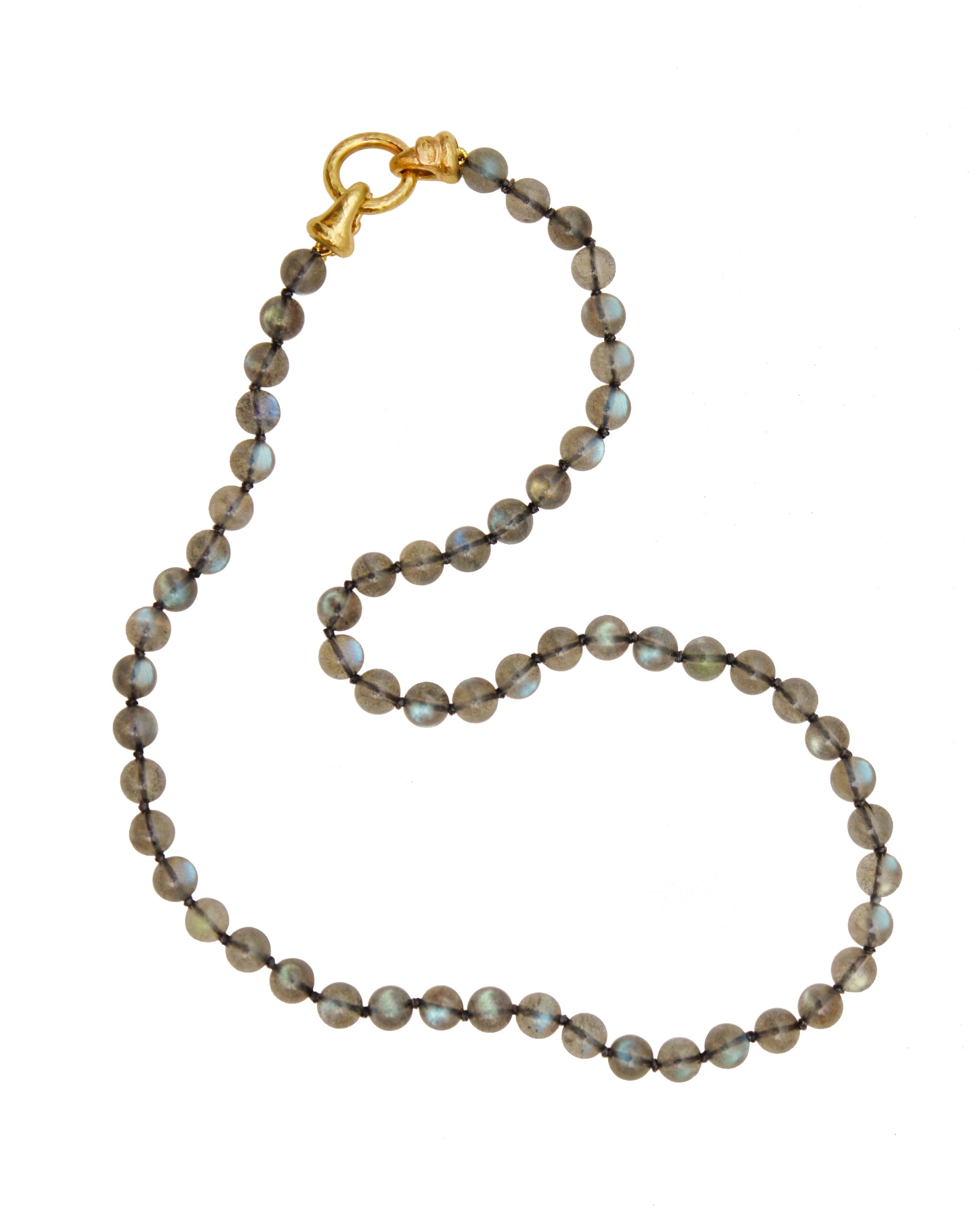 Labradorite Bead Necklace with 'Martin' Clasp - 17"