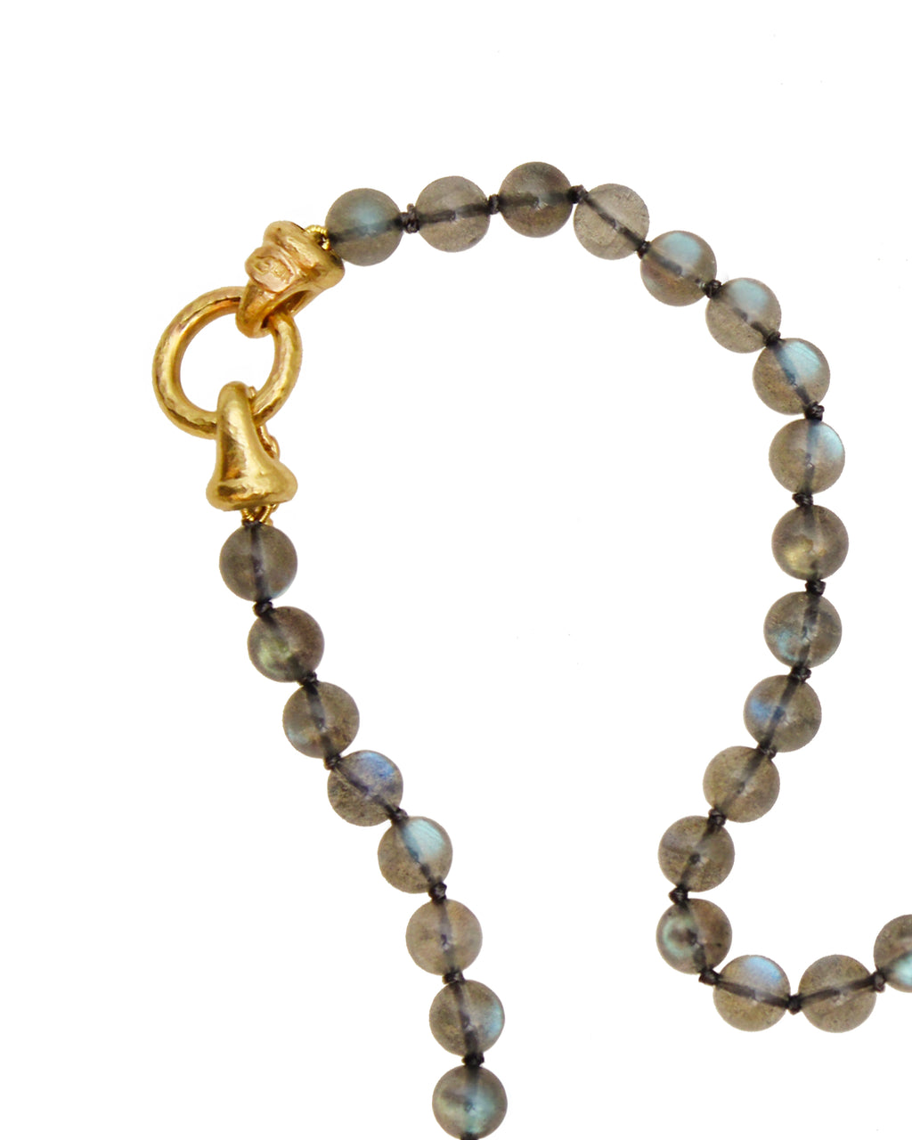 Labradorite Bead Necklace with 'Martin' Clasp - 17"