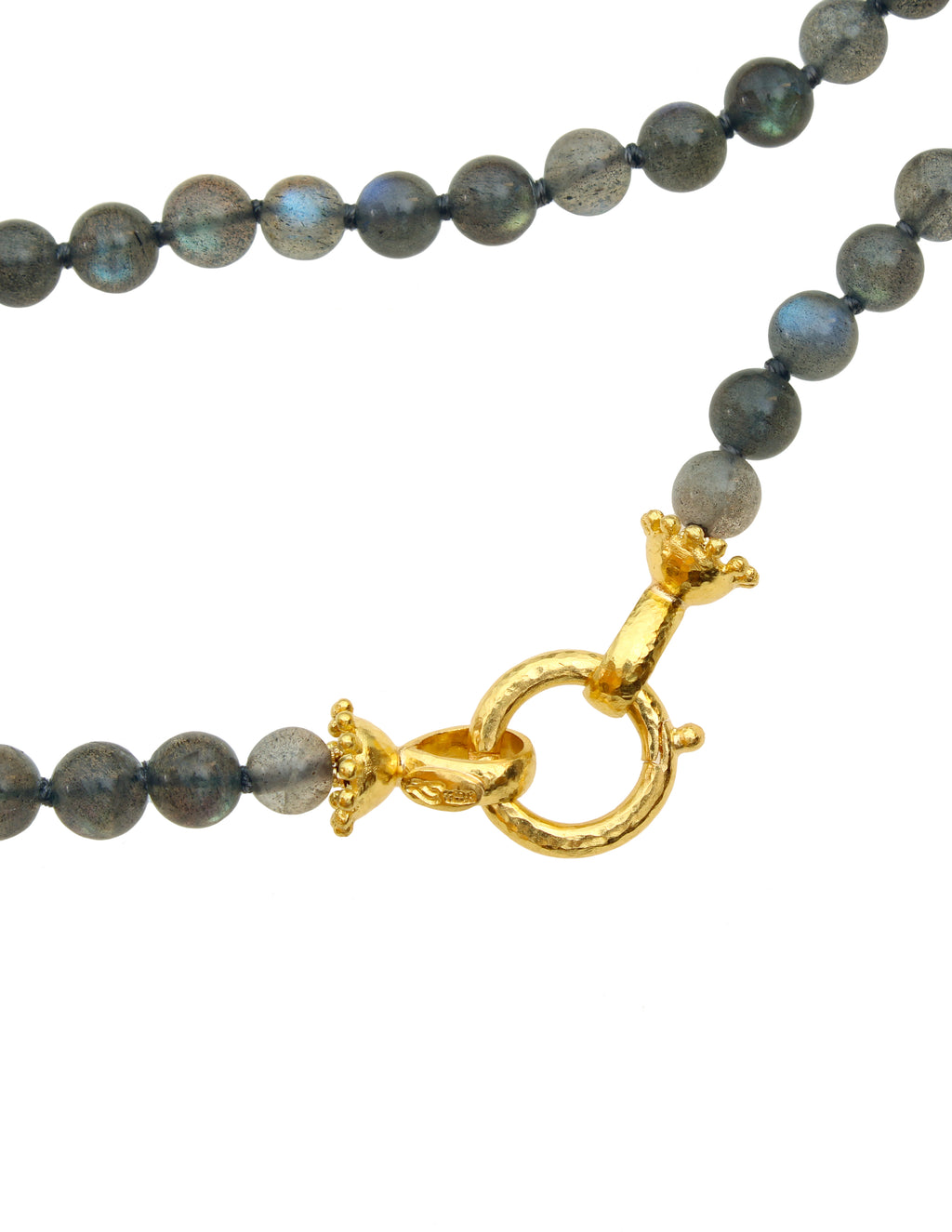 Long Labradorite Bead Necklace - 35"