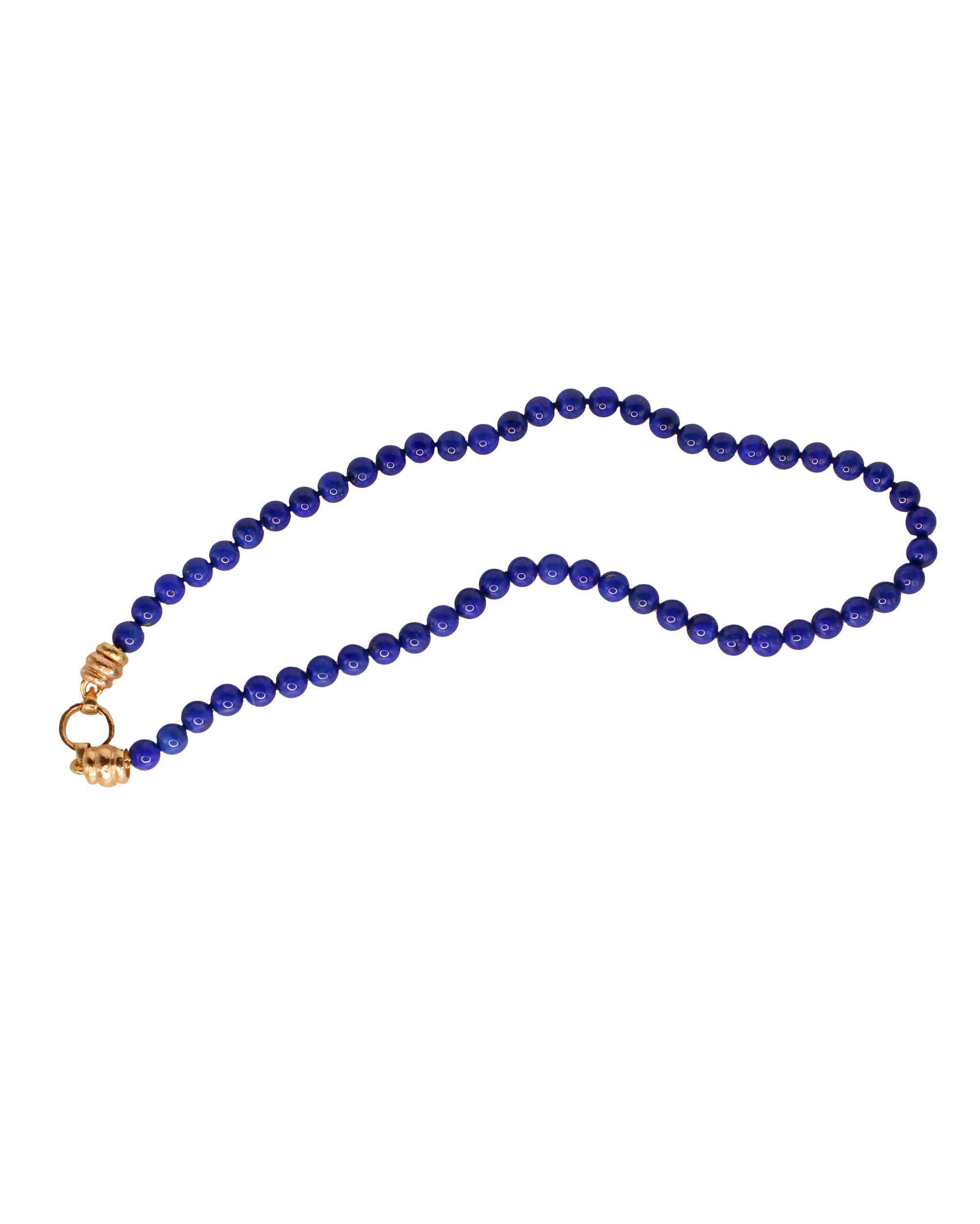 Lapis Bead Necklace with 'Martin' Clasp - 21"