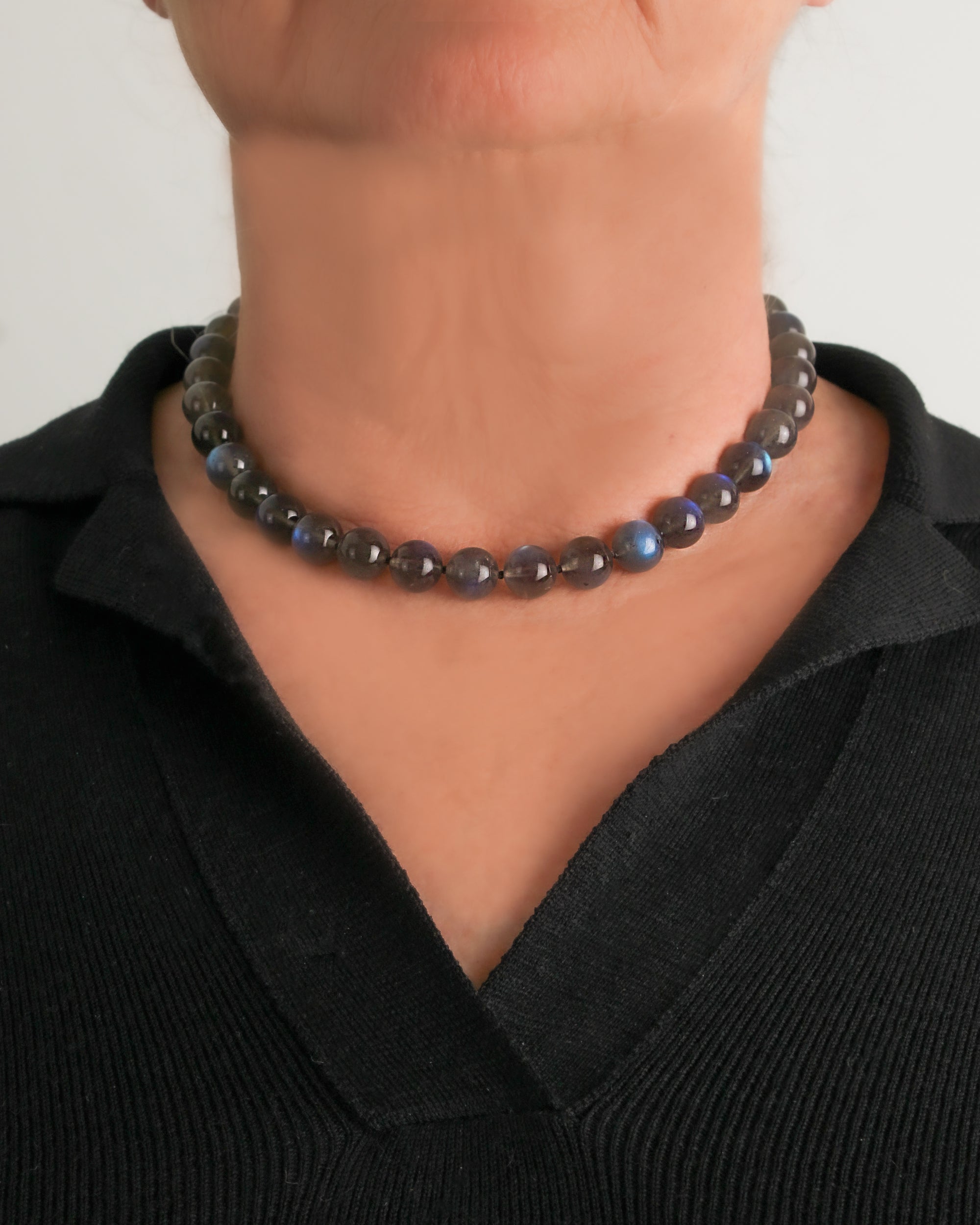 Labradorite Bead Necklace with 'Cassadra' Clasp