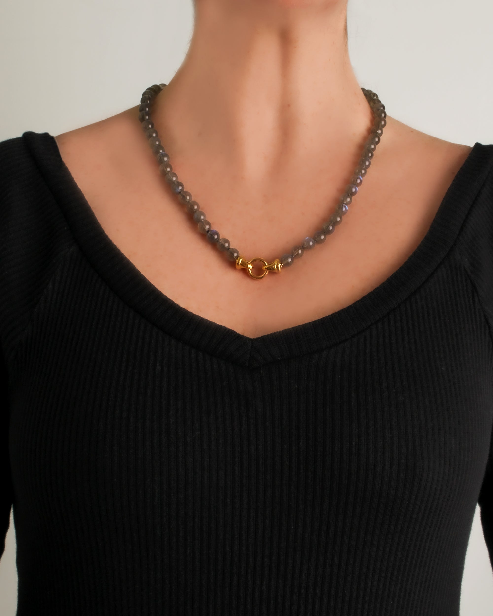 Labradorite Bead Necklace - 21"