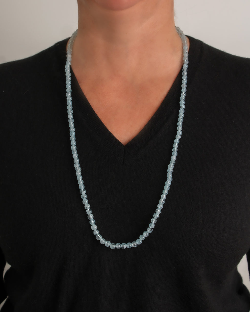 Aquamarine with Granulated 'Serena' Clasp - 31"