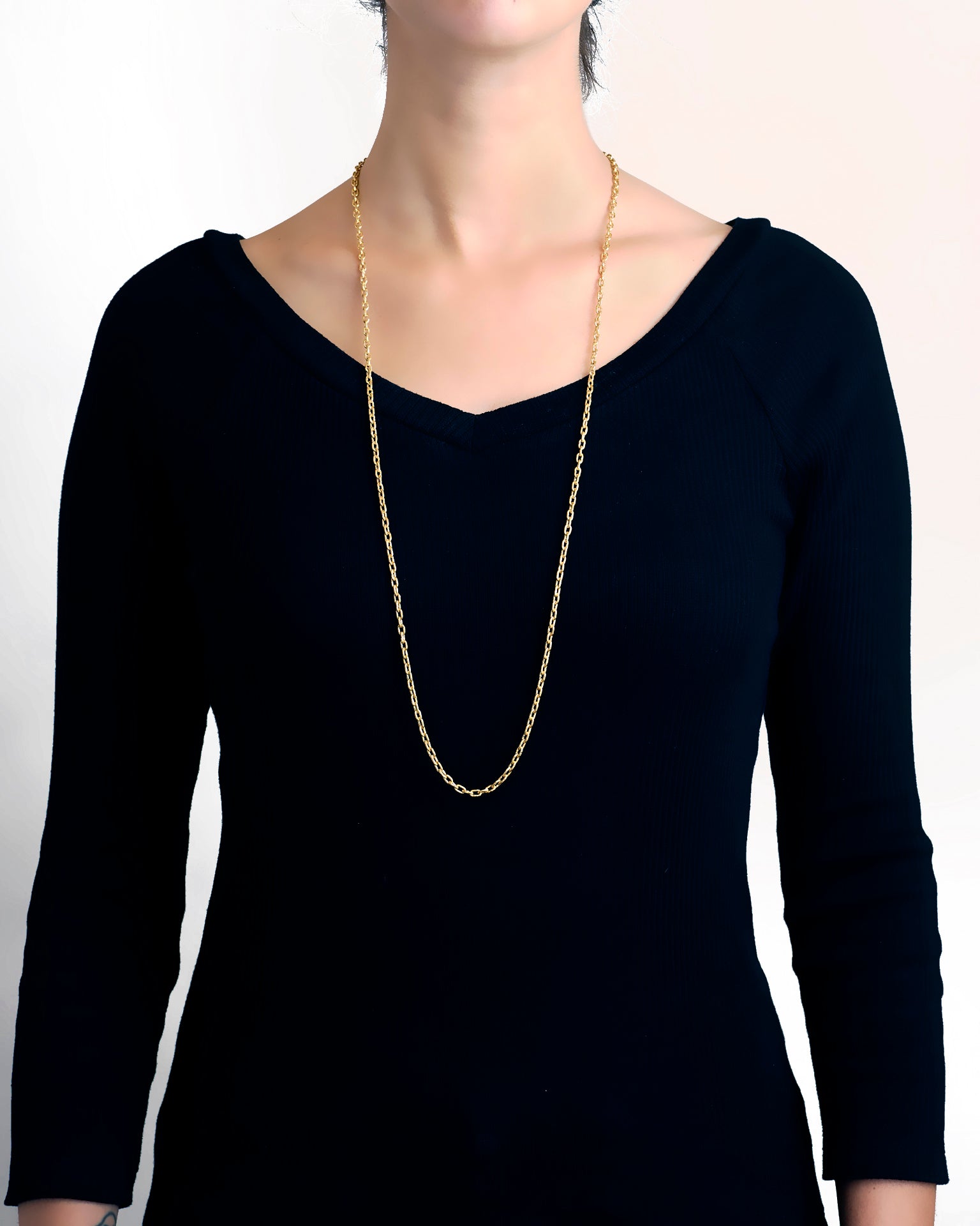 Handmade Gold Chain Necklace - 35''
