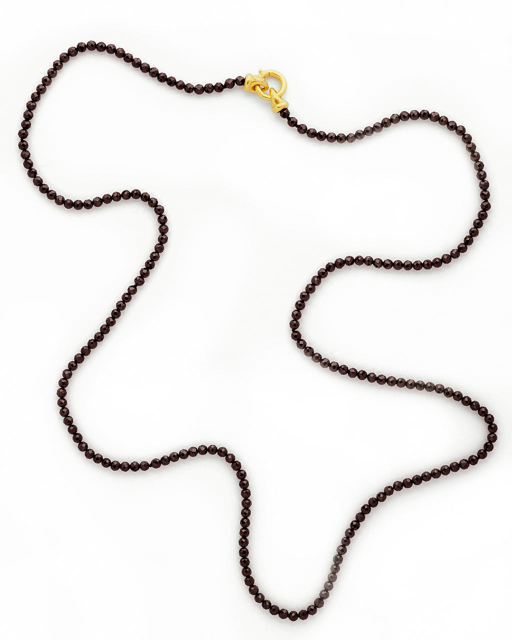 Black Spinel Beads with 'Francesca' Clasp - 35"