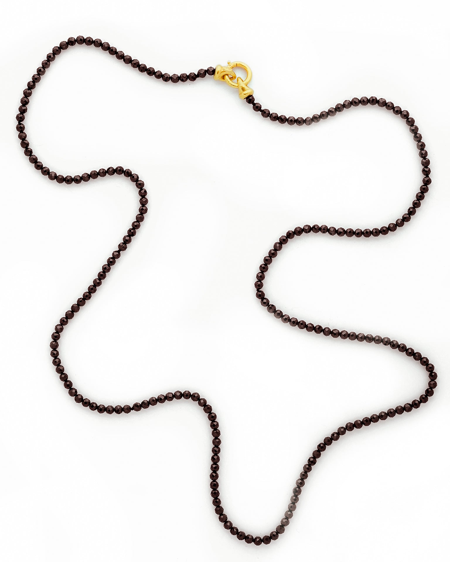 Black Spinel Beads with 'Francesca' Clasp - 35"