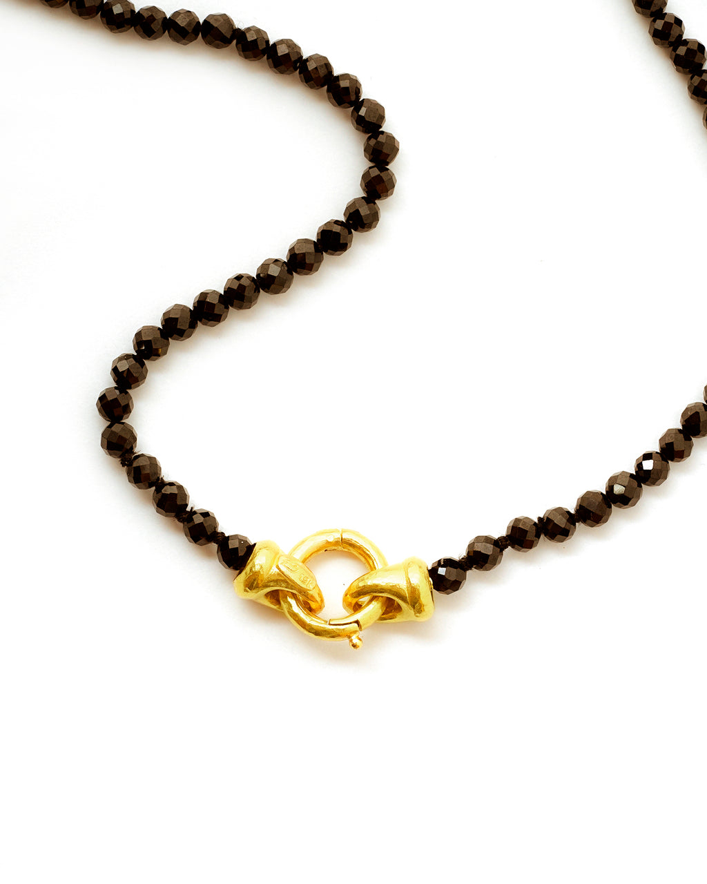 Black Spinel Beads with 'Francesca' Clasp - 35"