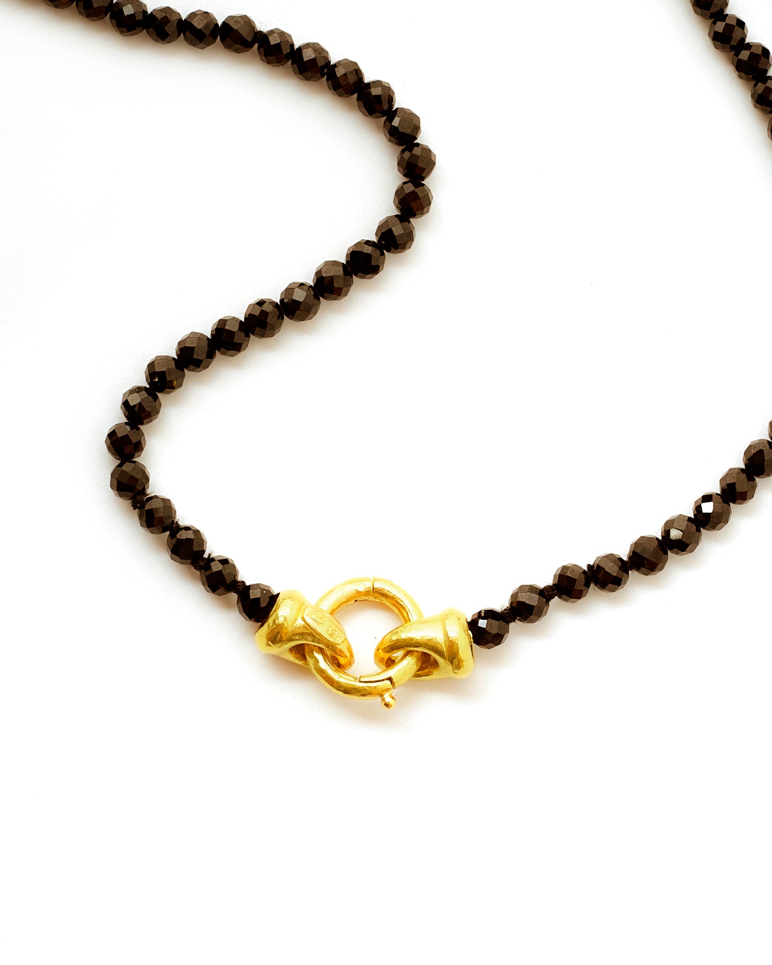 Black Spinel Beads with 'Francesca' Clasp - 35"