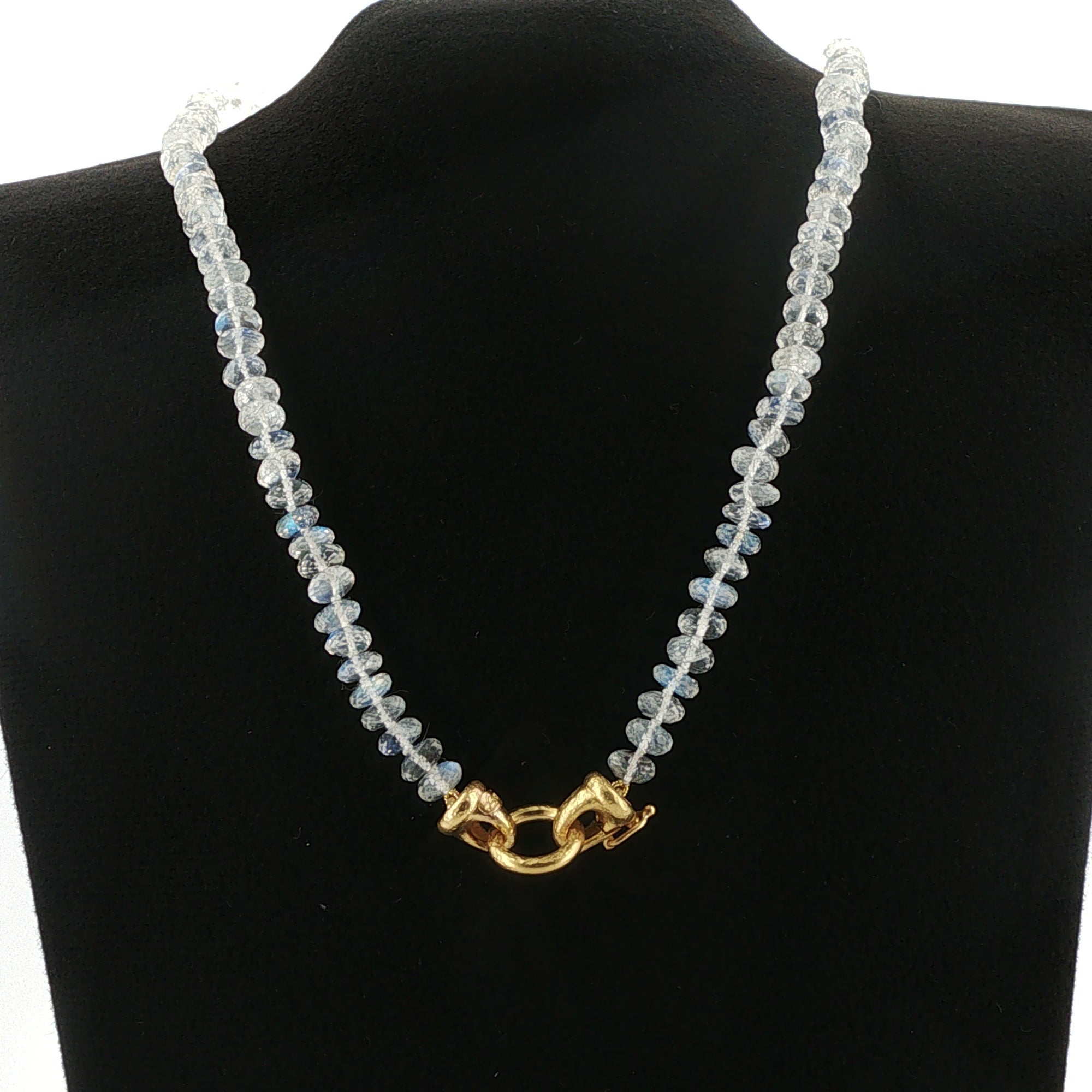 Moonstone Bead Necklace with 'Serena' Clasp