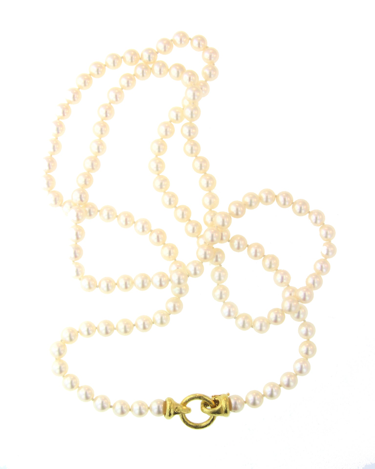 Pearl Necklace with 'Serena' Clasp - 35"