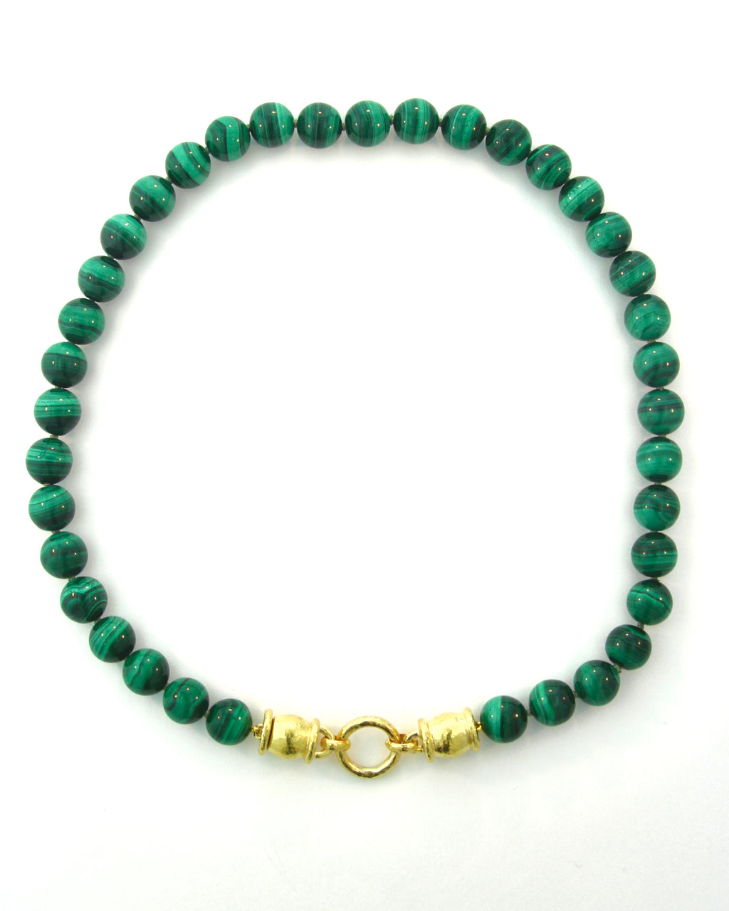 Malachinte Bead Necklace with 'Lucrezia' Clasp -17"